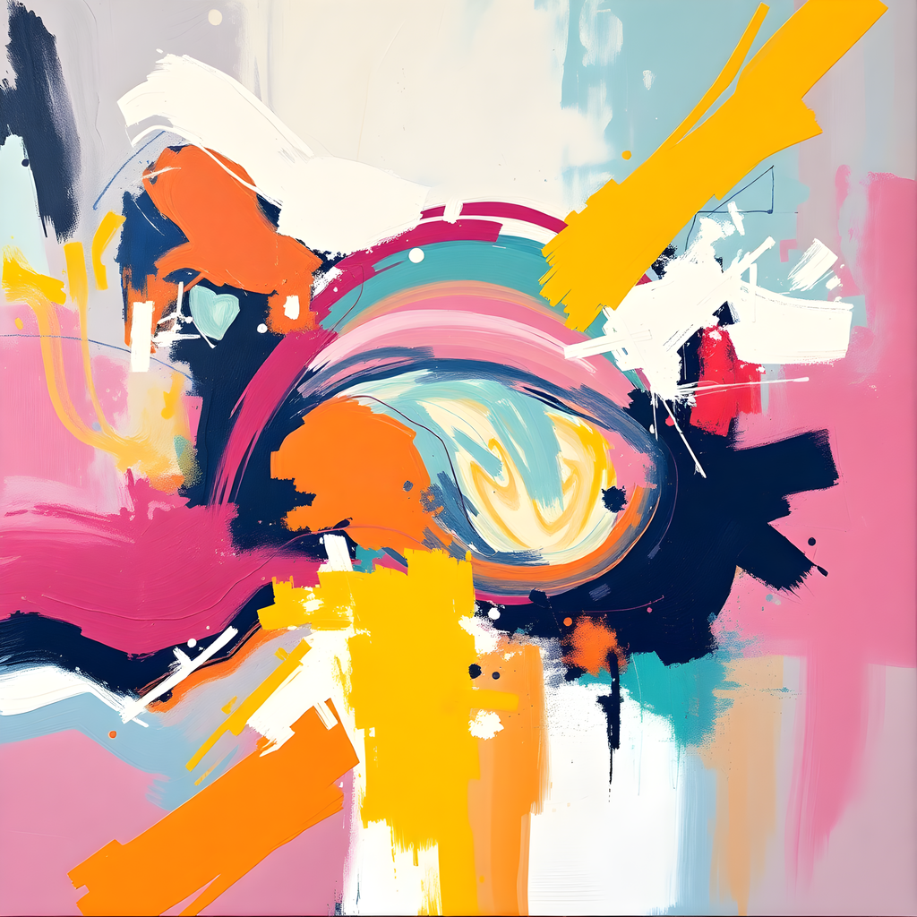 Vibrant Abstract Circle Burst Colorful Modern Wall Art