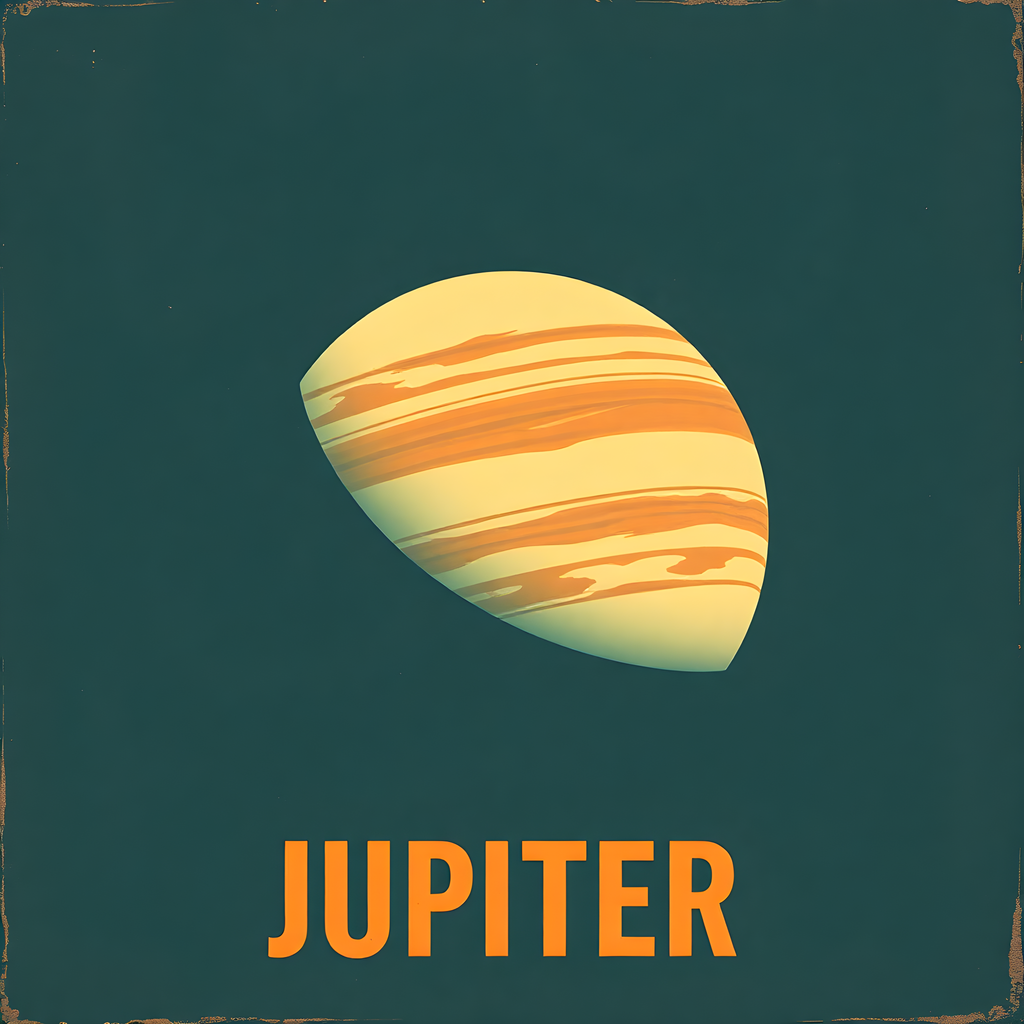 Jupiter Planet Vintage Retro Space Wall Art
