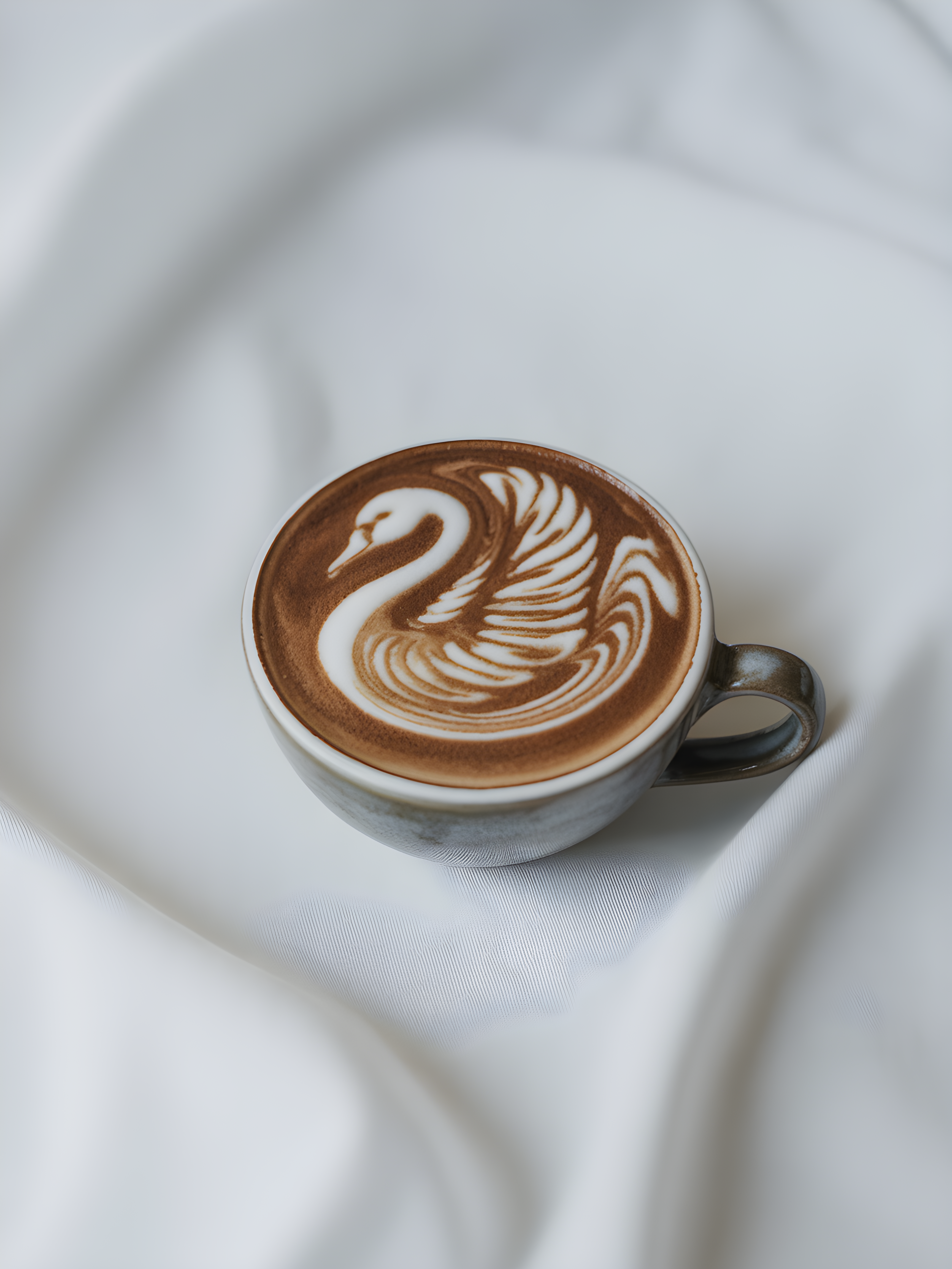 Swan Latte Art Minimalist Coffee Wall Art