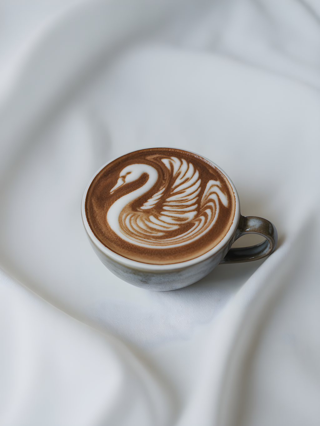 Swan Latte Art Minimalist Coffee Wall Art
