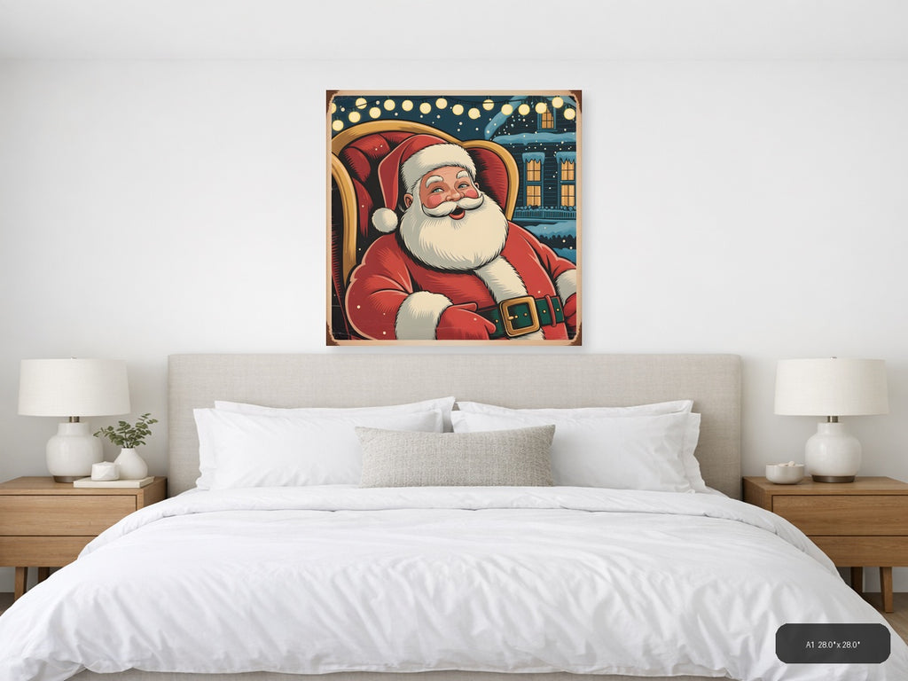 Vintage Santa Claus Christmas Wall Art — A1 / Bedroom