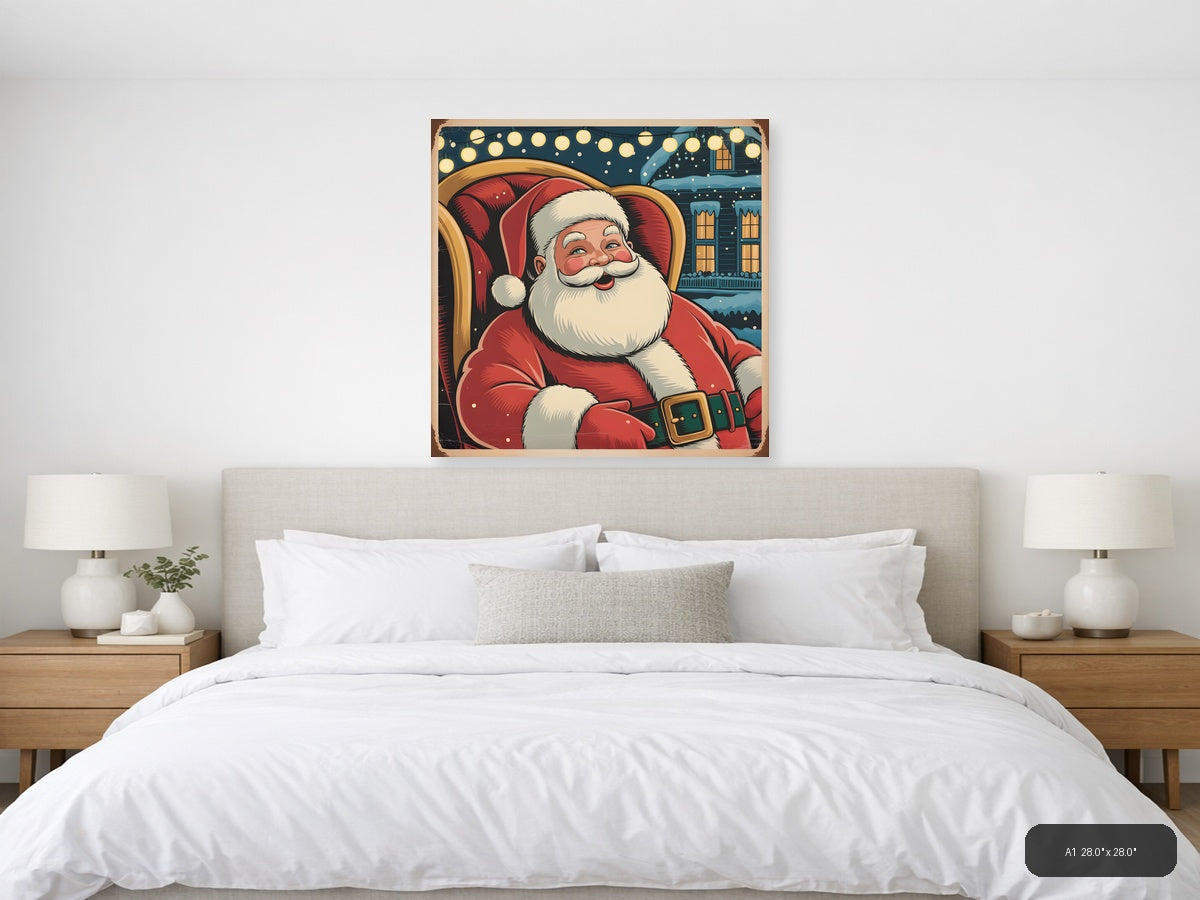 Vintage Santa Claus Christmas Wall Art — A1 / Bedroom