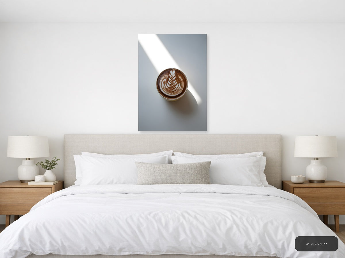Latte Art Coffee Cup Minimalist Wall Art — A1 / Bedroom