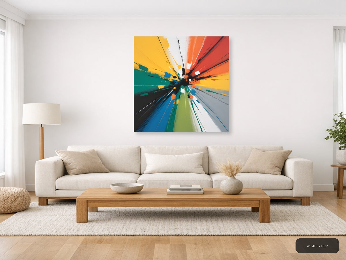 Vibrant Radiant Abstract Burst Multicolor Wall Art — A1 / Living Room