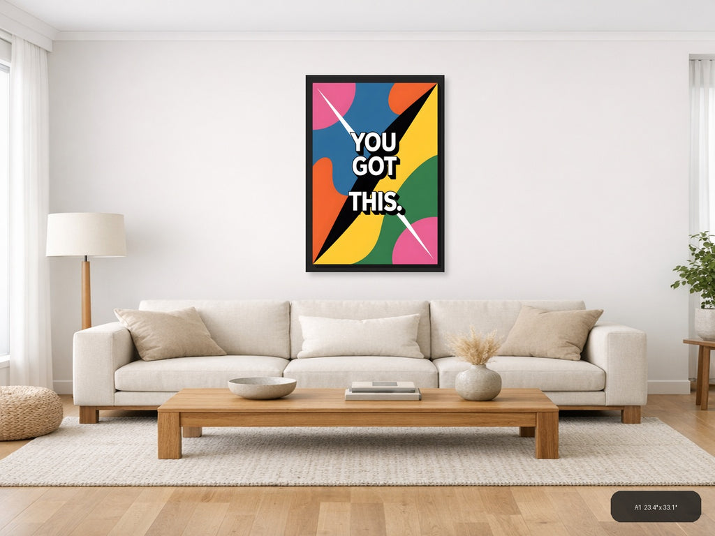 You Got This Colorful Abstract Geometric Wall Art — A1 / Living Room