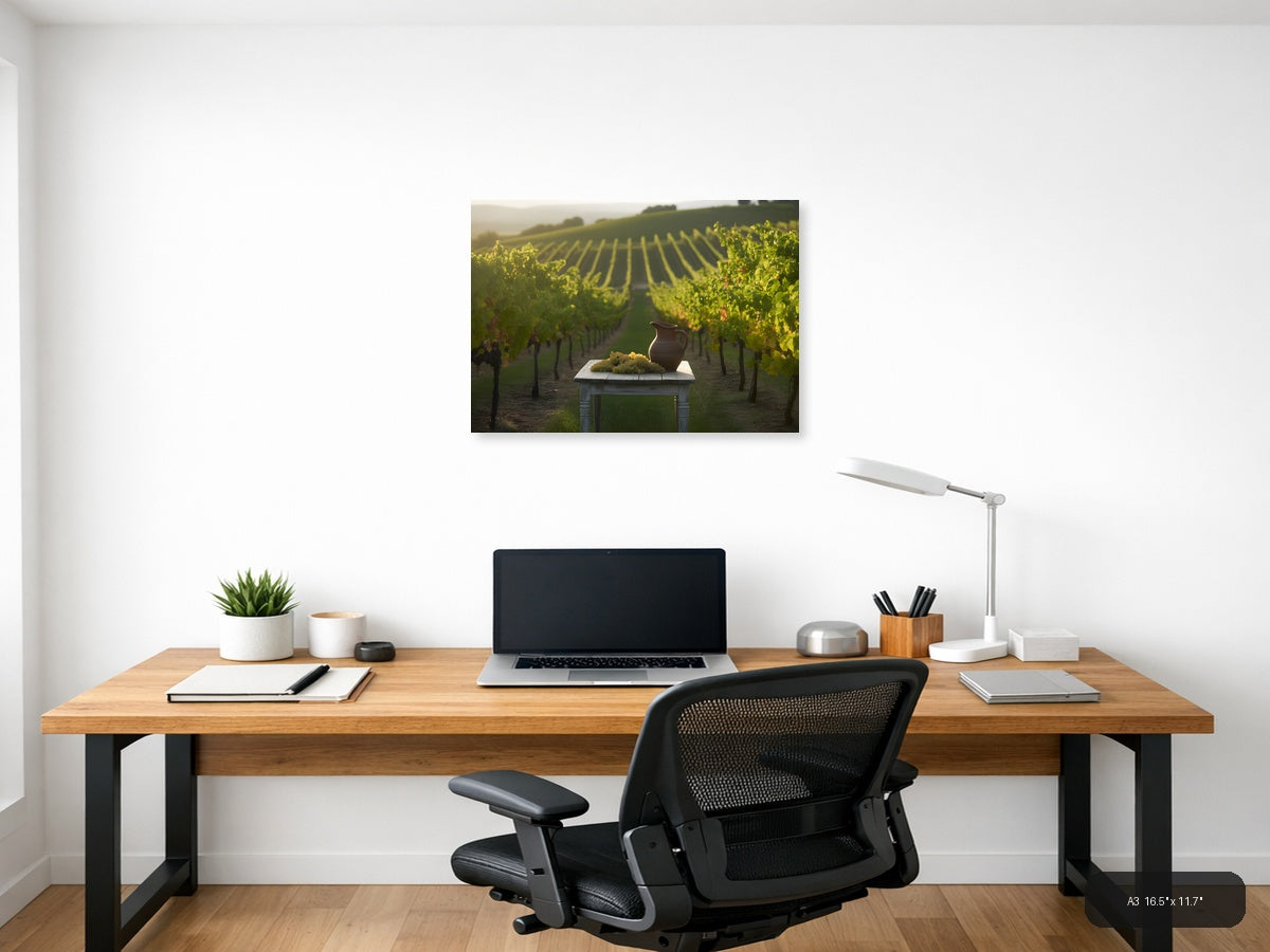 Wine — Minimalist (Landscape) Canvas Print | Minimalist Wall Art | A4 A3 A2 A1 — A3 / Office