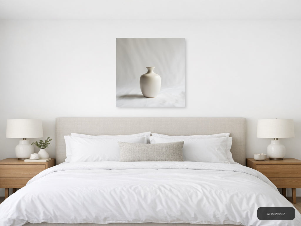 Minimalist White Ceramic Vase Sculpture Wall Art — A2 / Bedroom