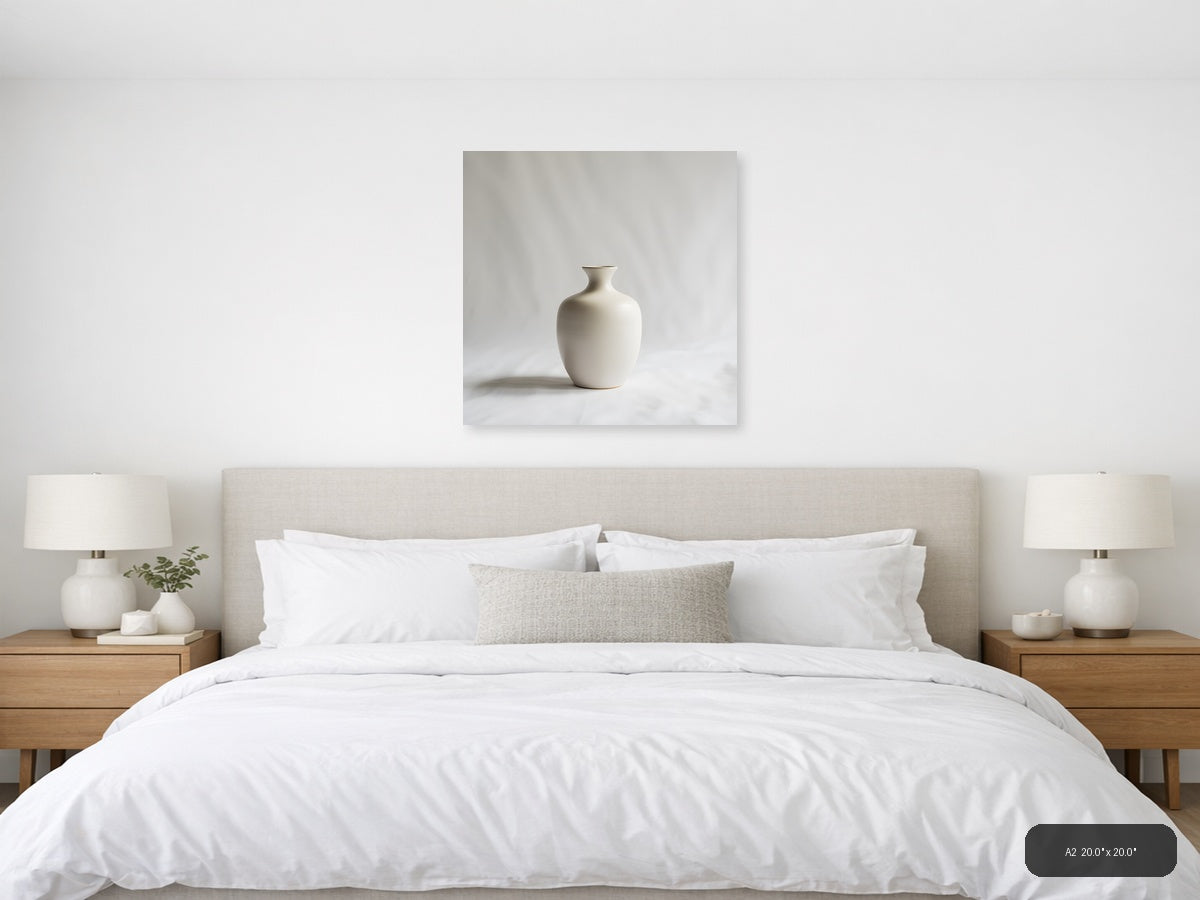 Minimalist White Ceramic Vase Sculpture Wall Art — A2 / Bedroom