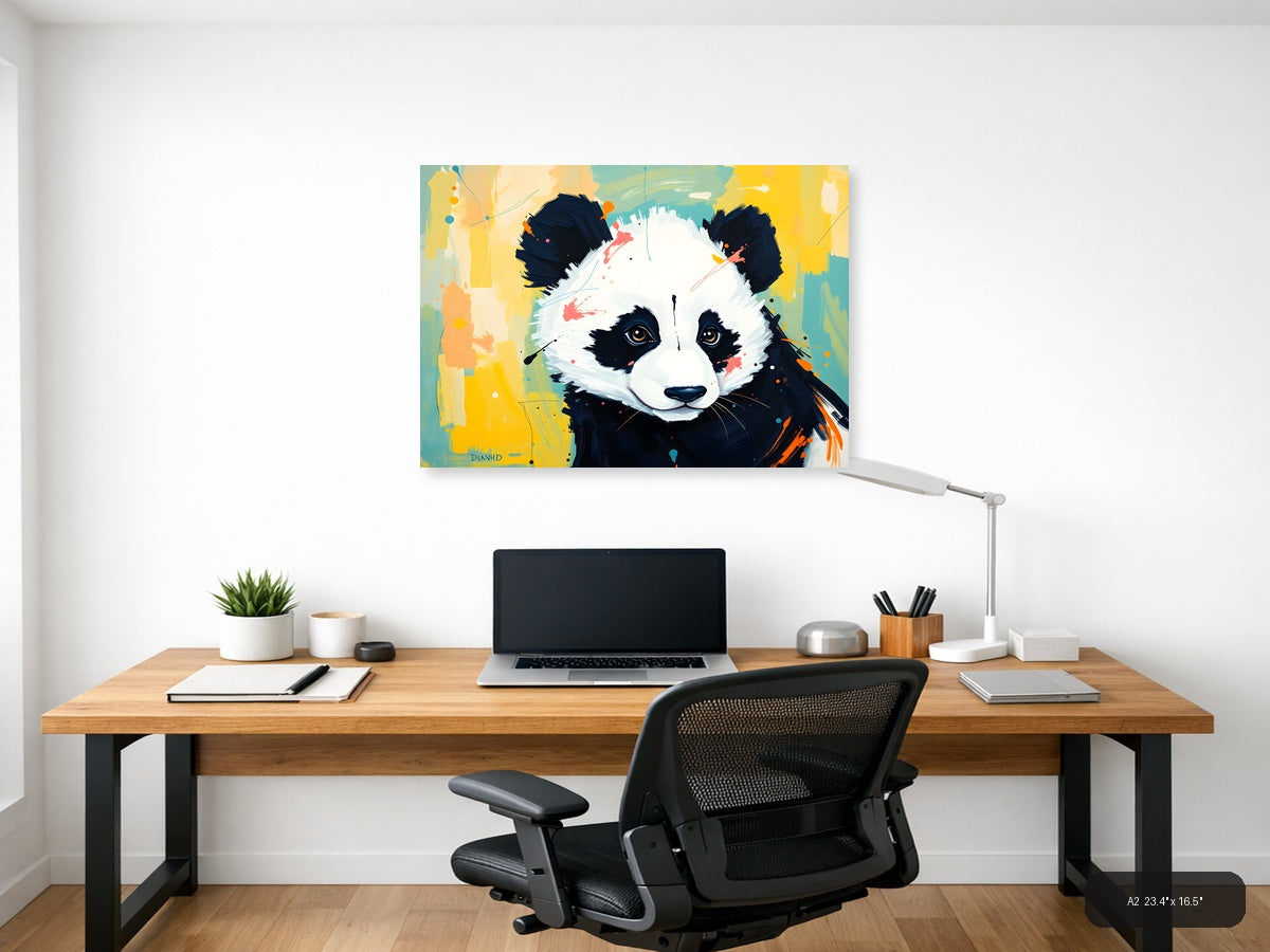 Abstract Panda Face Pop Art Modern Wall Art — A2 / Office