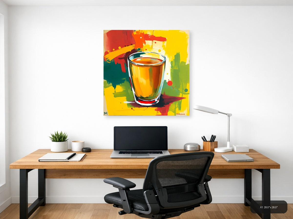 Colorful Abstract Glass of Tea Pop Art Wall Art — A1 / Office