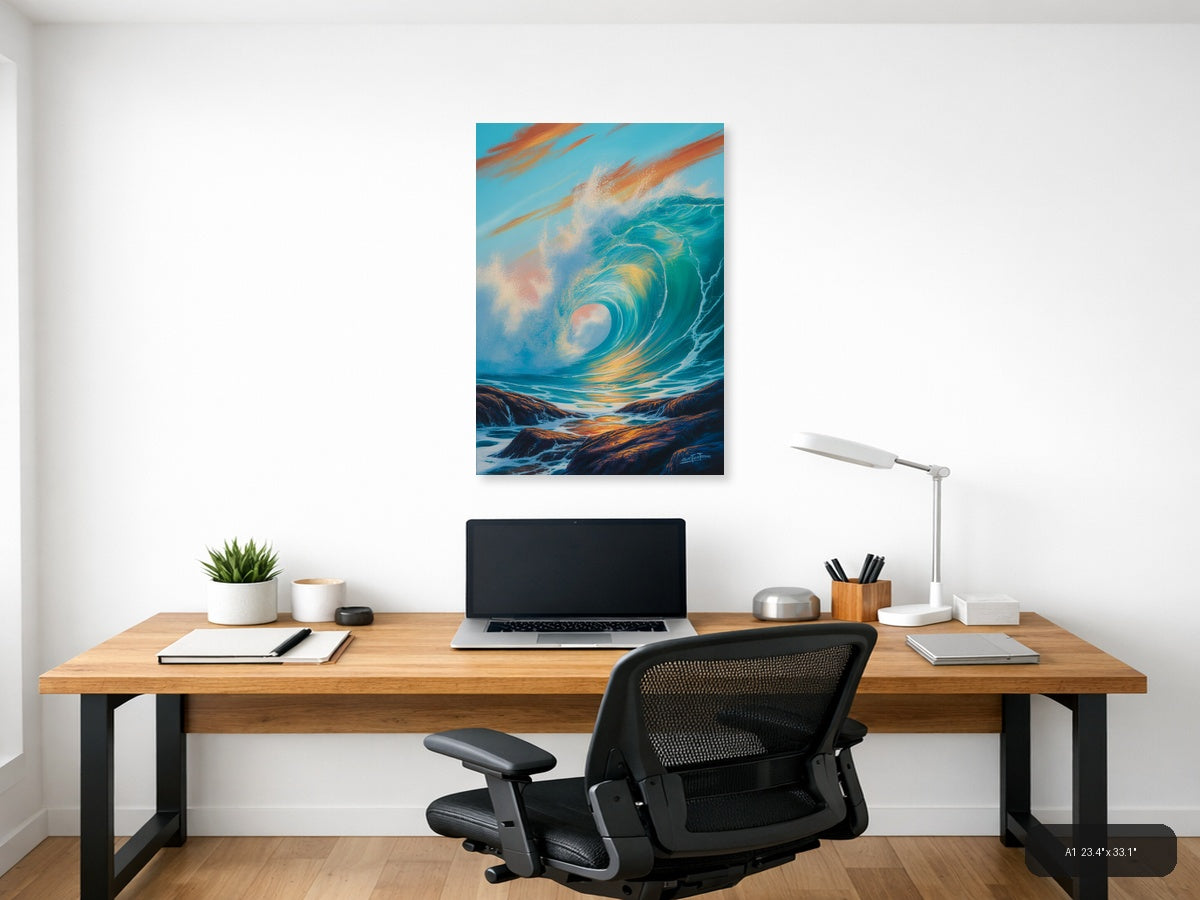Ocean Horizon — Abstract (Portrait) Canvas Print | Abstract Wall Art | A4 A3 A2 A1 — A1 / Office