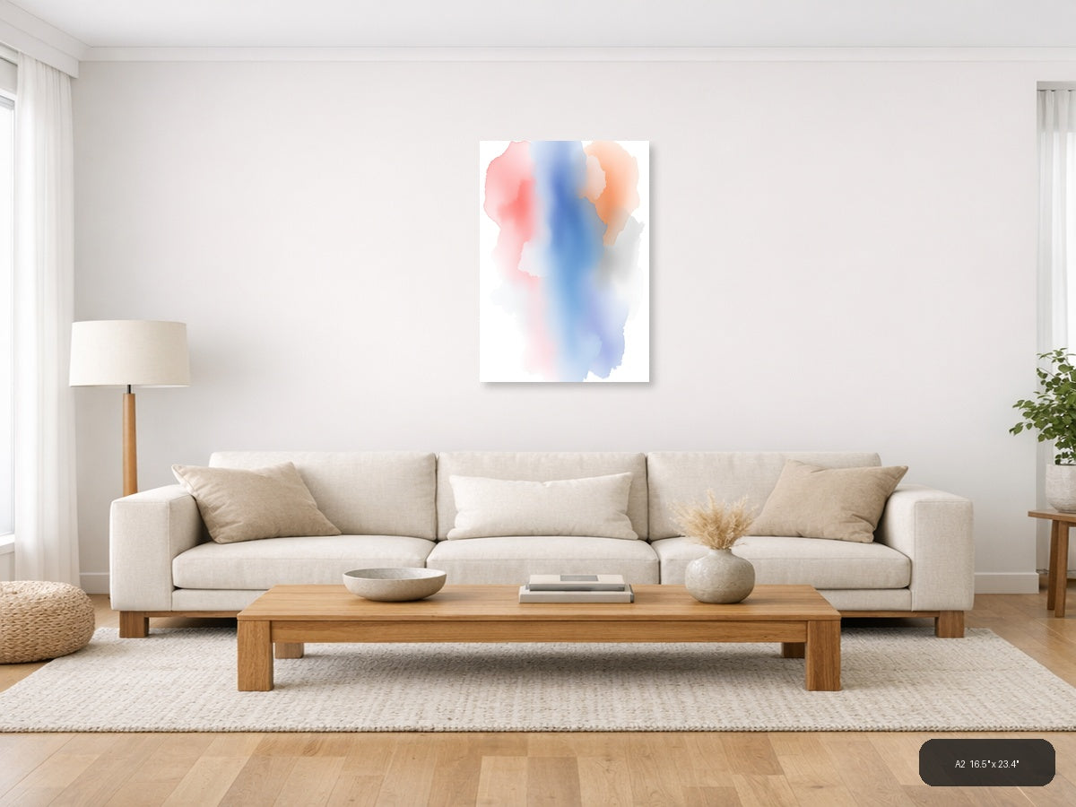 Abstract Watercolor Gradient Portrait Wall Art — A2 / Living Room