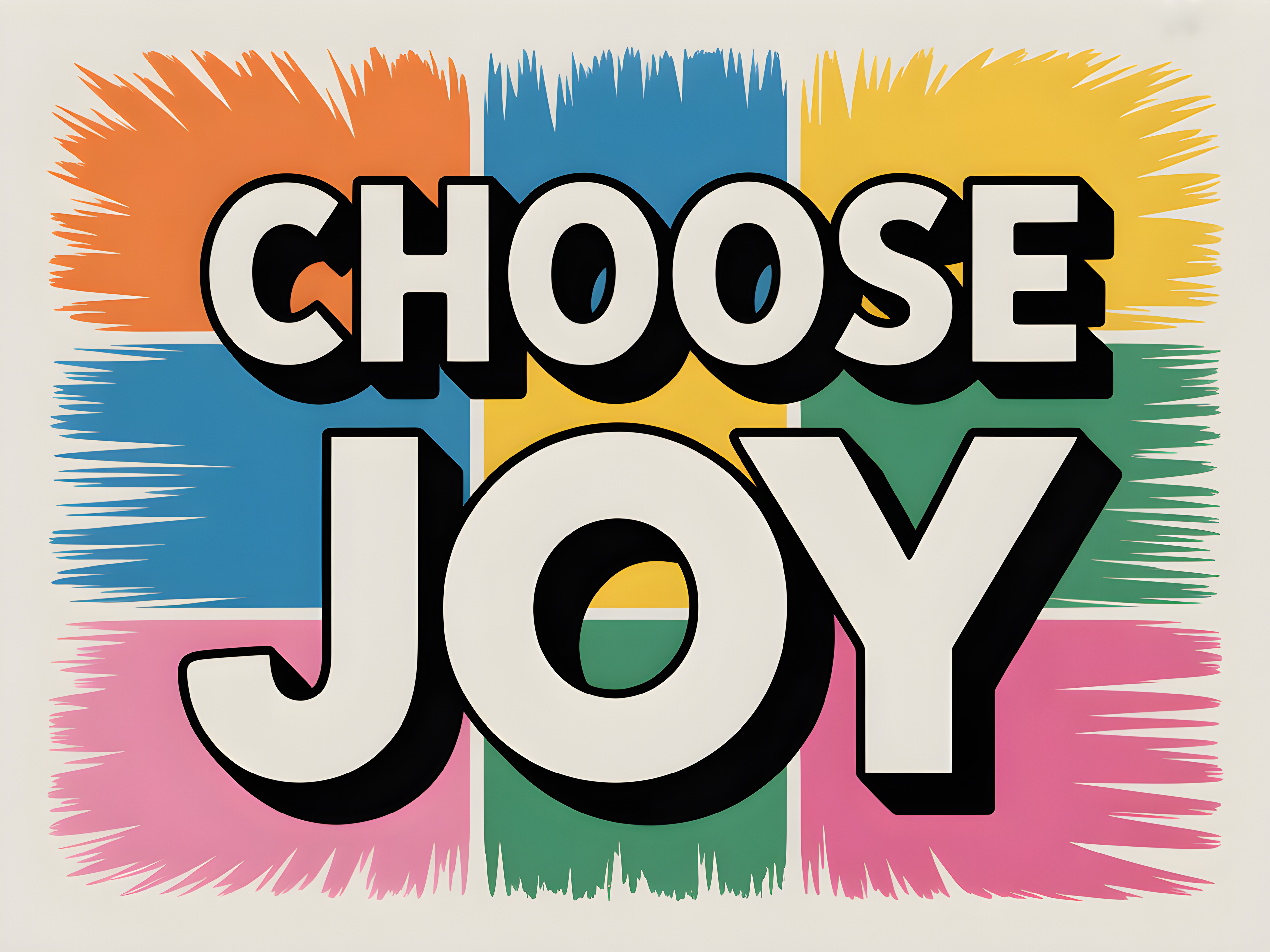Choose Joy Abstract Colorblock Canvas Wall Art