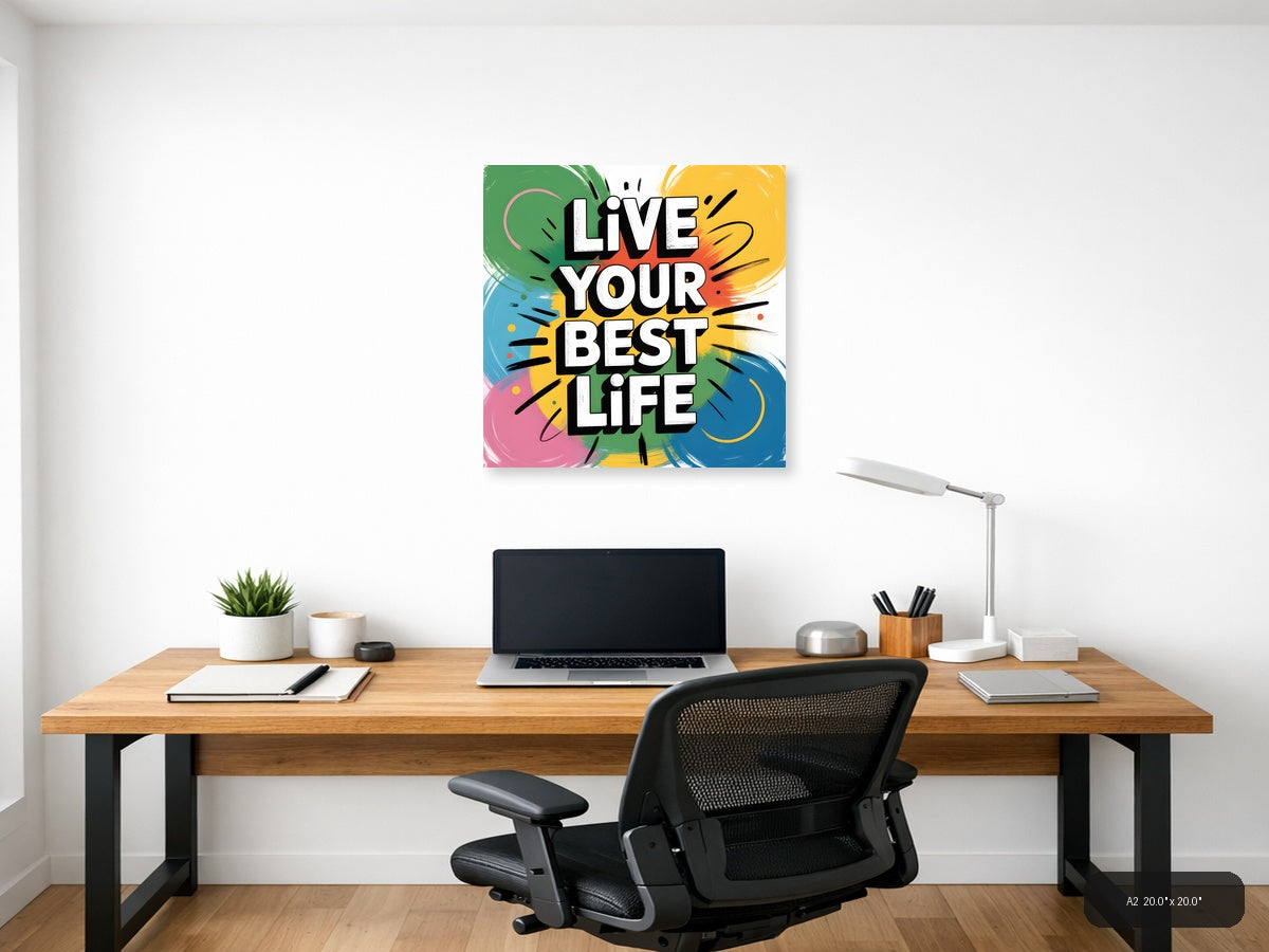 Live Your Best Life Abstract Colorful Wall Art — A2 / Office