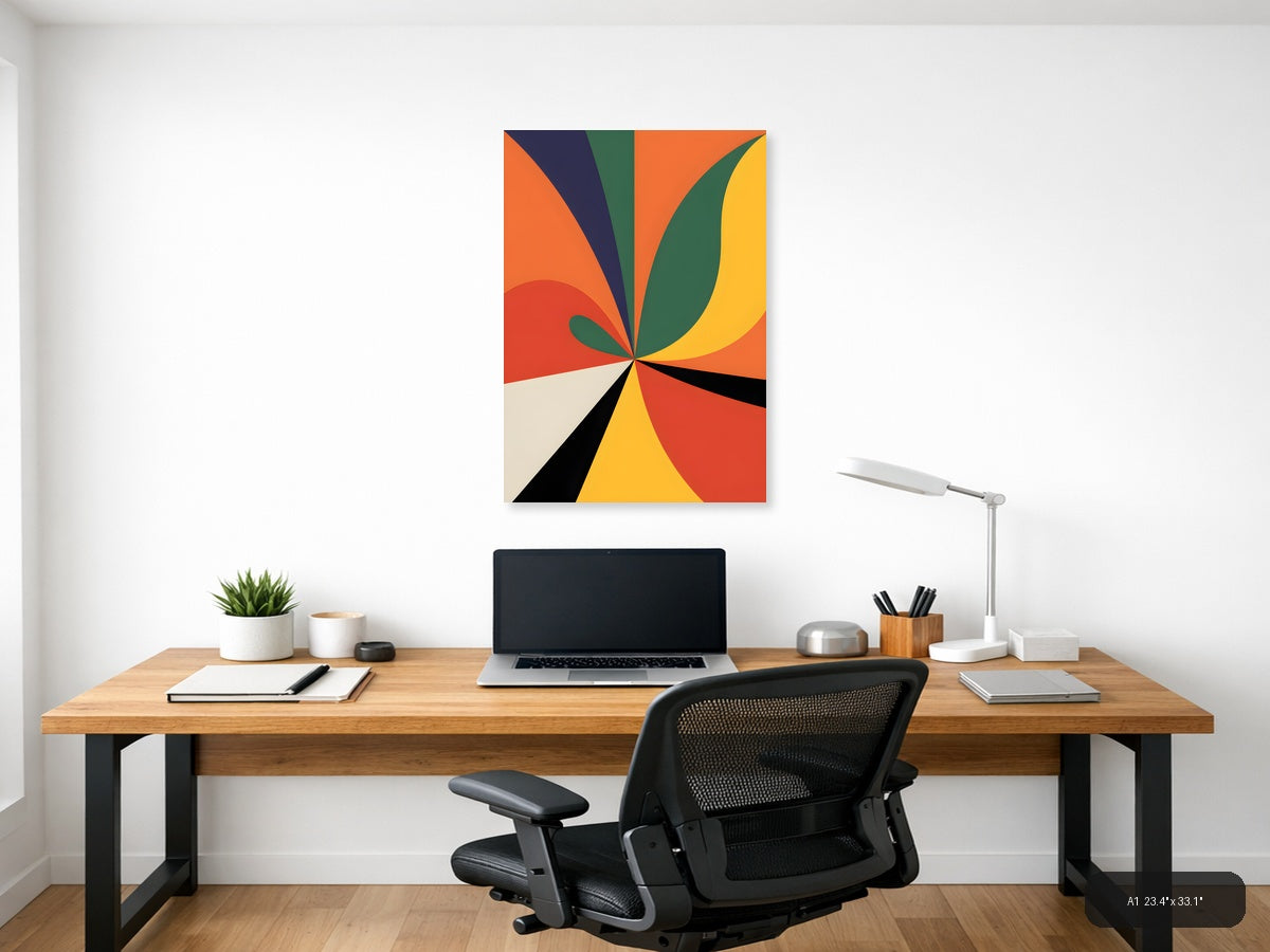 Abstract Geometric Sunburst Colorful Photography Wall Art — A1 / Office