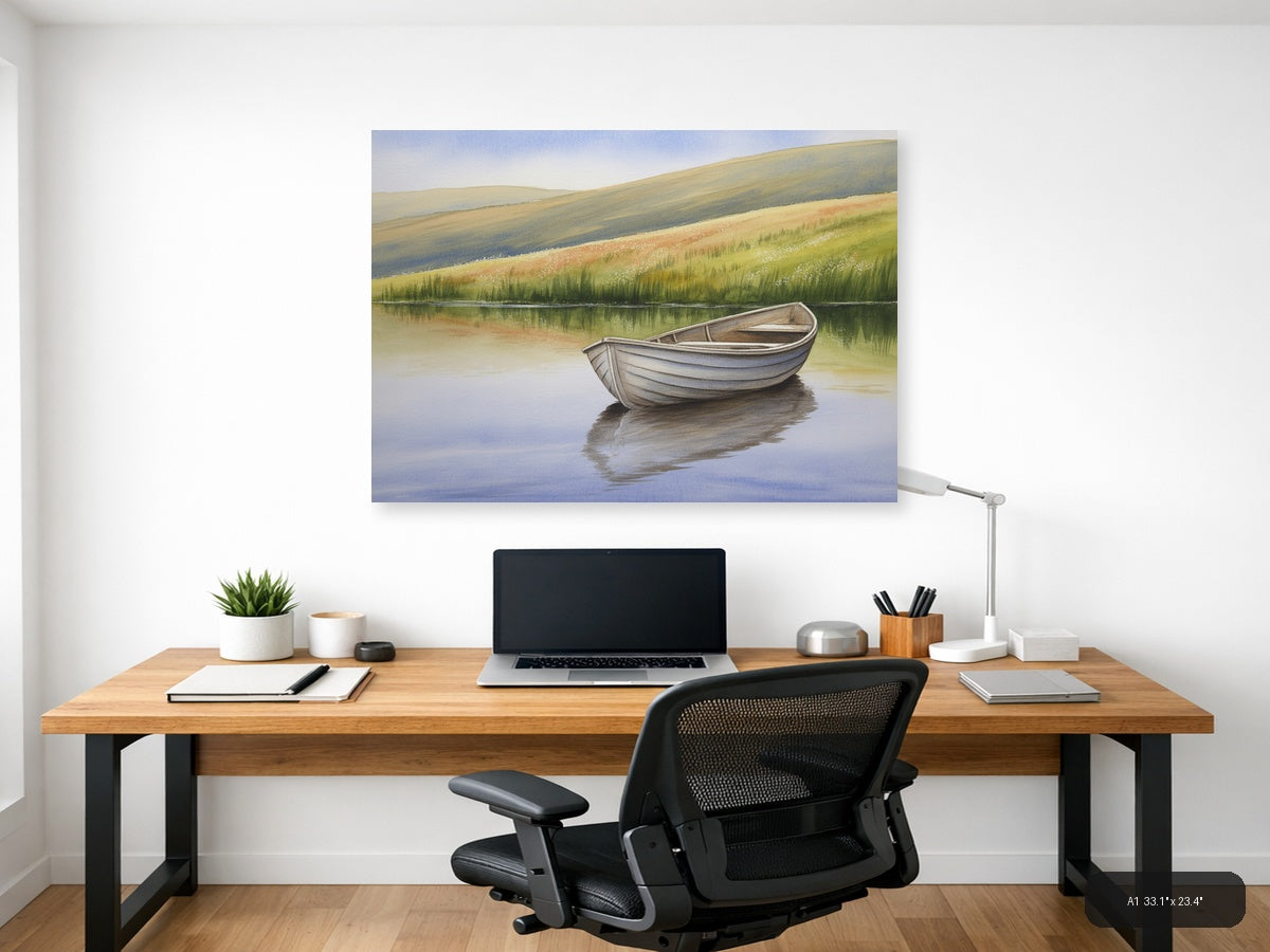Rn — Watercolor (Landscape) Canvas Print | Watercolor Wall Art | A4 A3 A2 A1 — A1 / Office