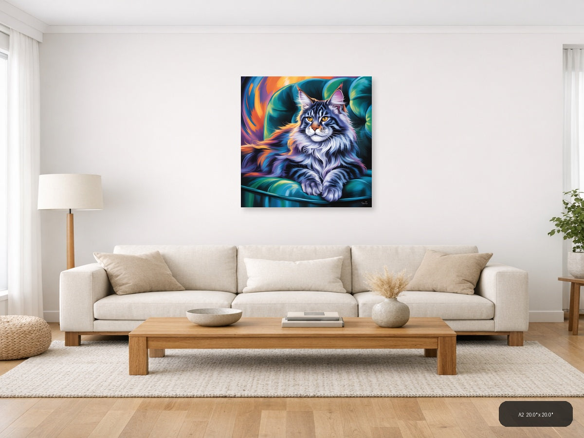 Colorful Abstract Lynx Portrait - Vibrant Wall Art — A2 / Living Room