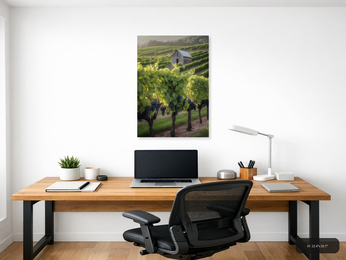 Vineyard Cottage Sunrise - Minimalist Wall Art — A1 / Office