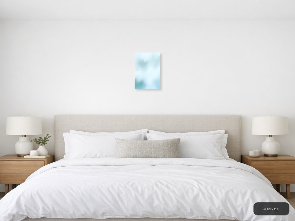 Serene Blue Watercolor Abstract Gradient Wall Art — A4 / Bedroom