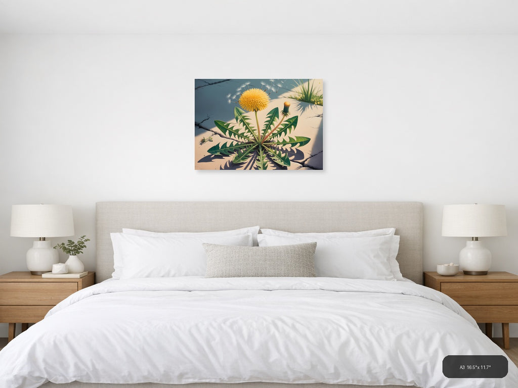 Vintage Dandelion Life Cycle Botanical Wall Art — A3 / Bedroom