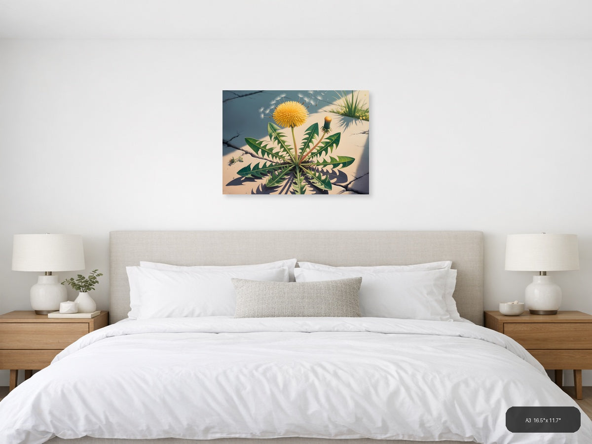 Vintage Dandelion Life Cycle Botanical Wall Art — A3 / Bedroom