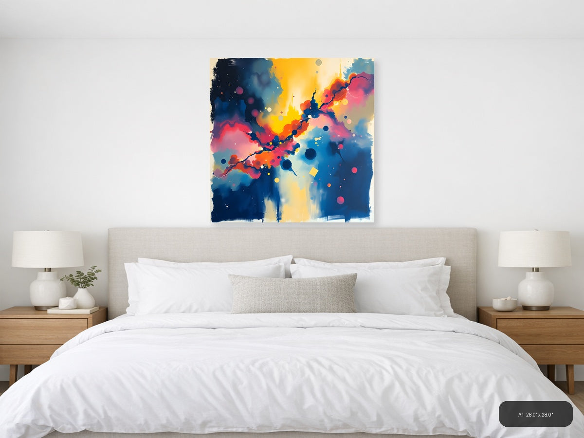 Vibrant Abstract Energy Flow Modern Wall Art — A1 / Bedroom