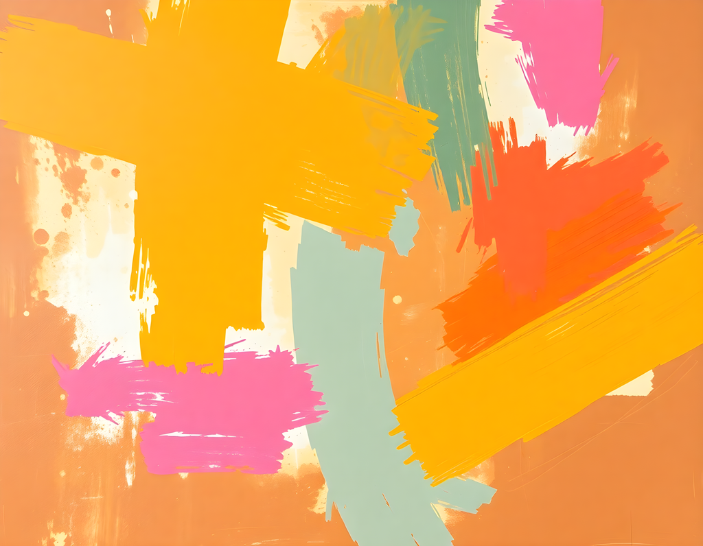 Vibrant Abstract Brushstrokes Modern Wall Art