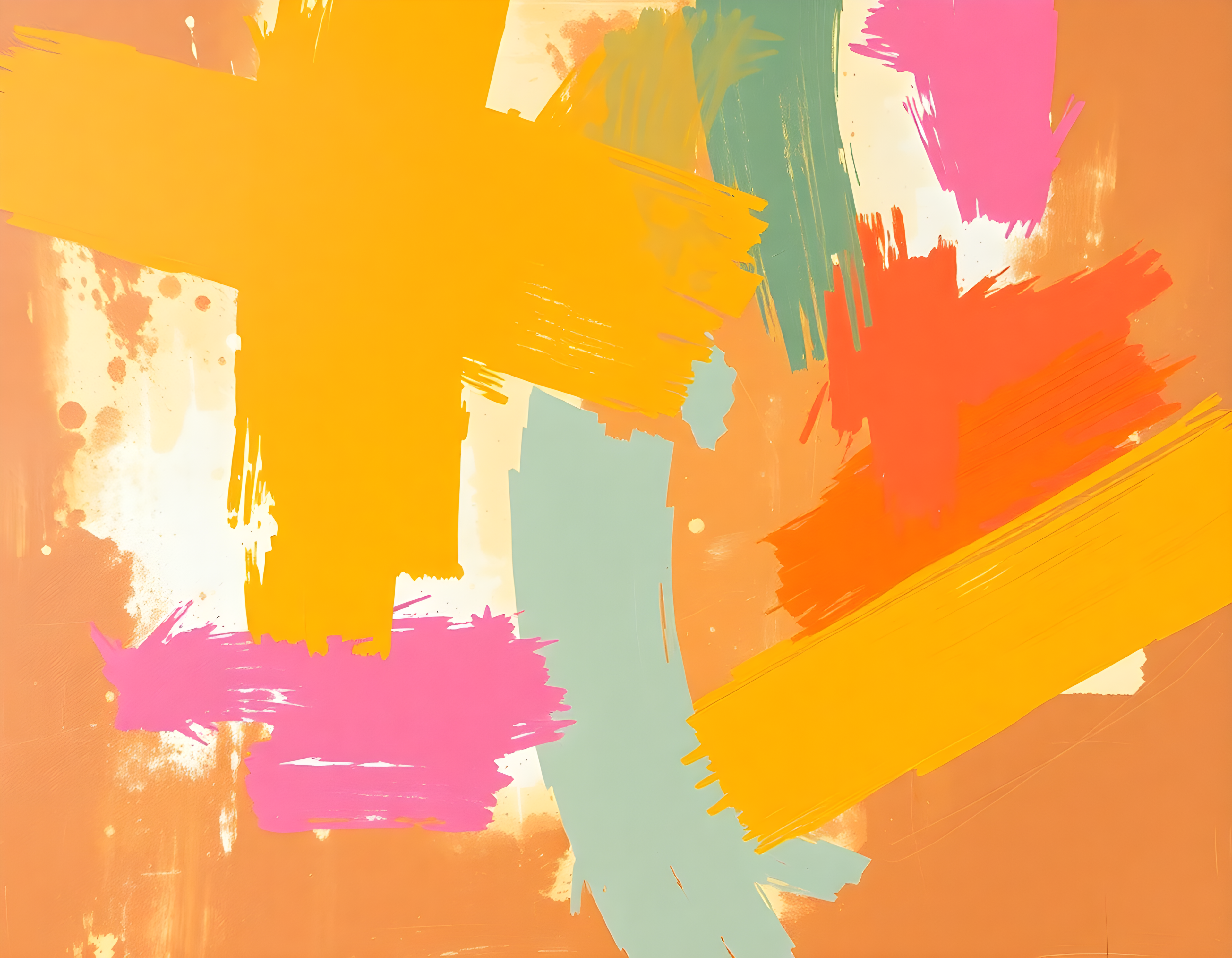 Vibrant Abstract Brushstrokes Modern Wall Art