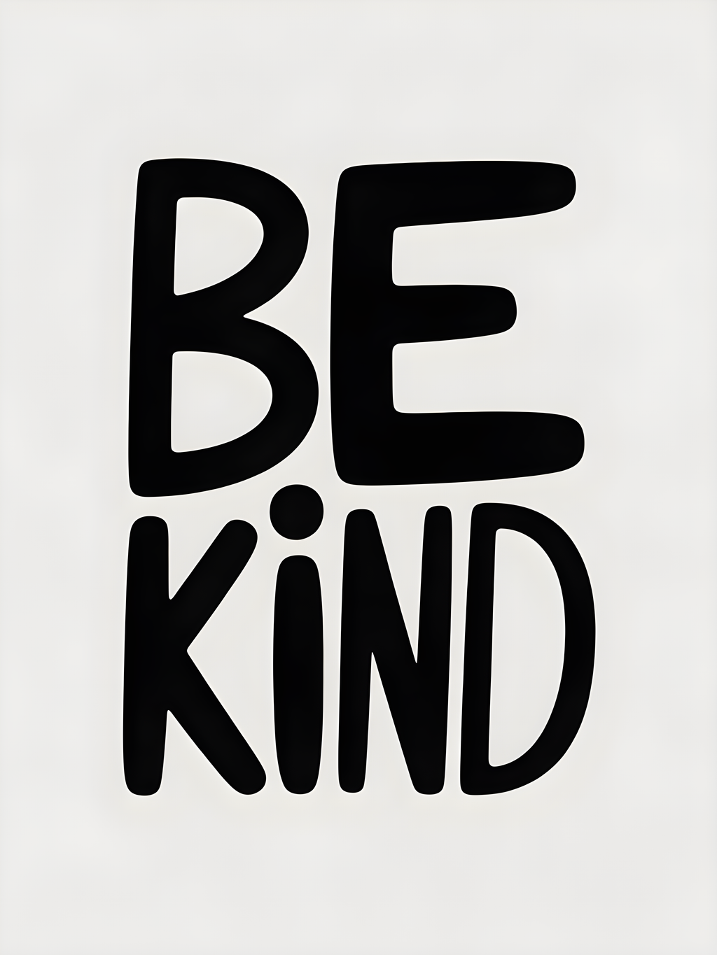 Be Kind Minimalist Typography Black Wall Art