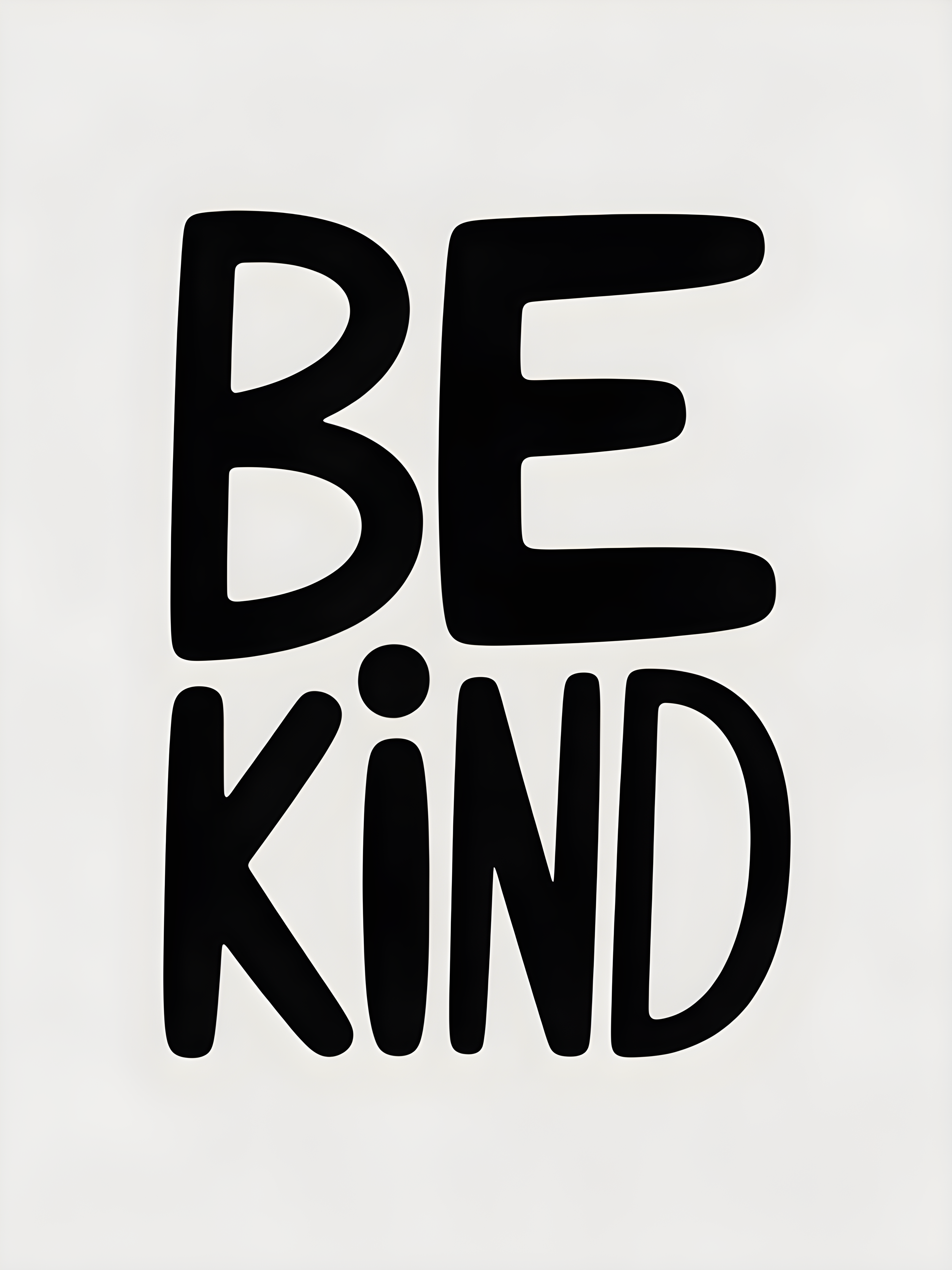 Be Kind Minimalist Typography Black Wall Art
