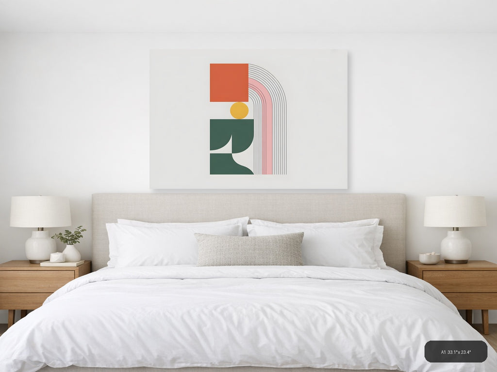 Minimalist Geometric Shapes & Arches Wall Art — A1 / Bedroom