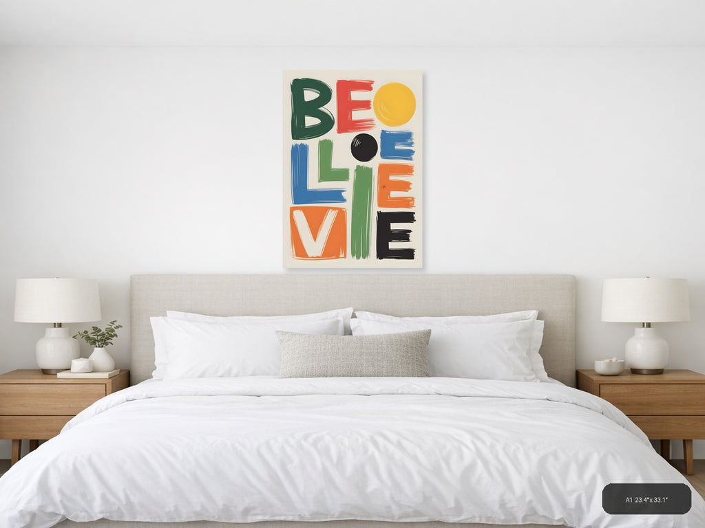 Be Yourself Abstract Geometric Colorful Wall Art — A1 / Bedroom