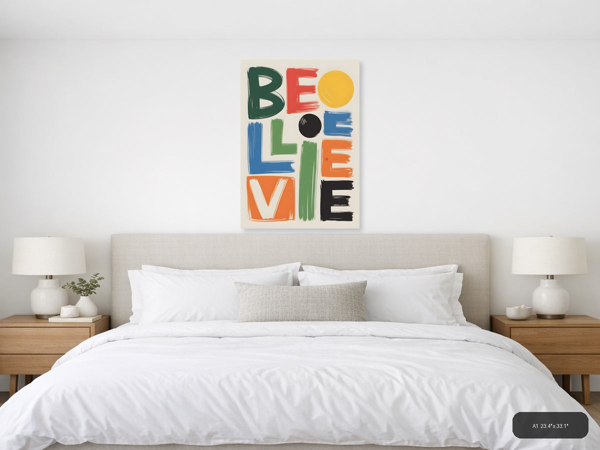 Be Yourself Abstract Geometric Colorful Wall Art — A1 / Bedroom