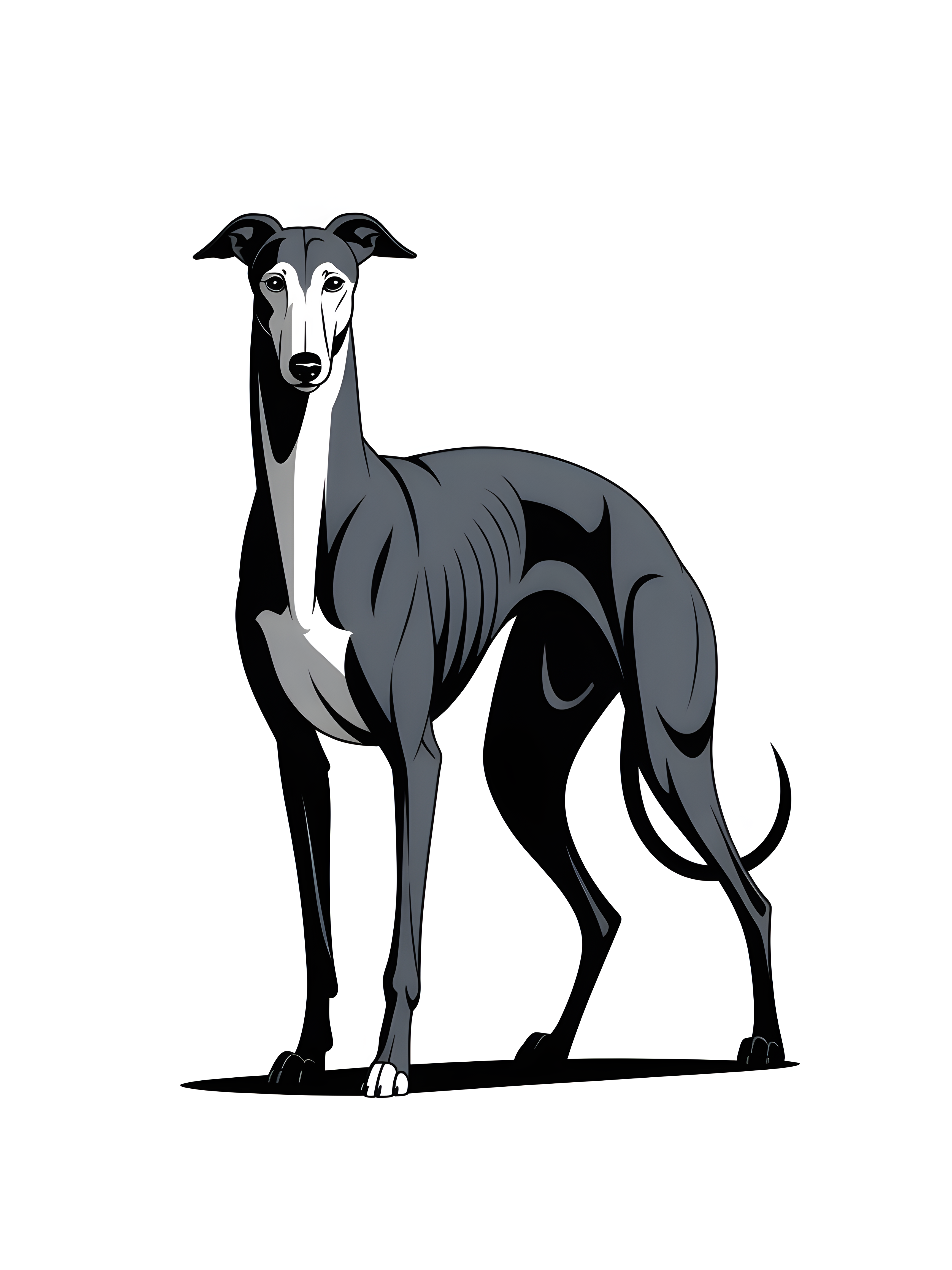 Minimalist Greyhound Dog Portrait Wall Art