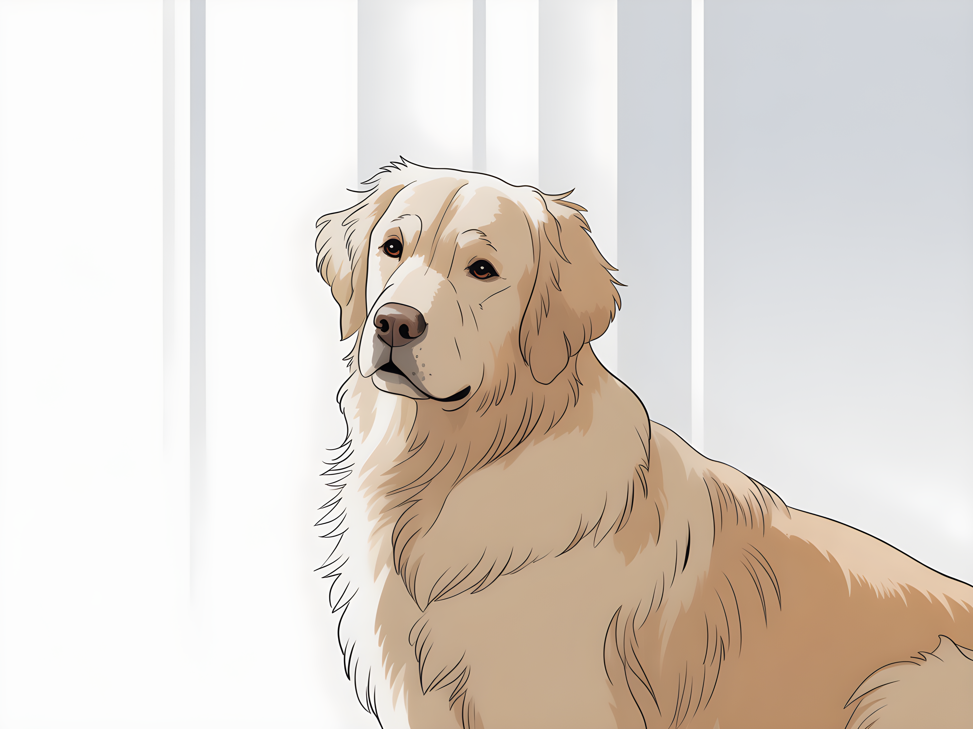 Golden Retriever Portrait Minimalist Wall Art
