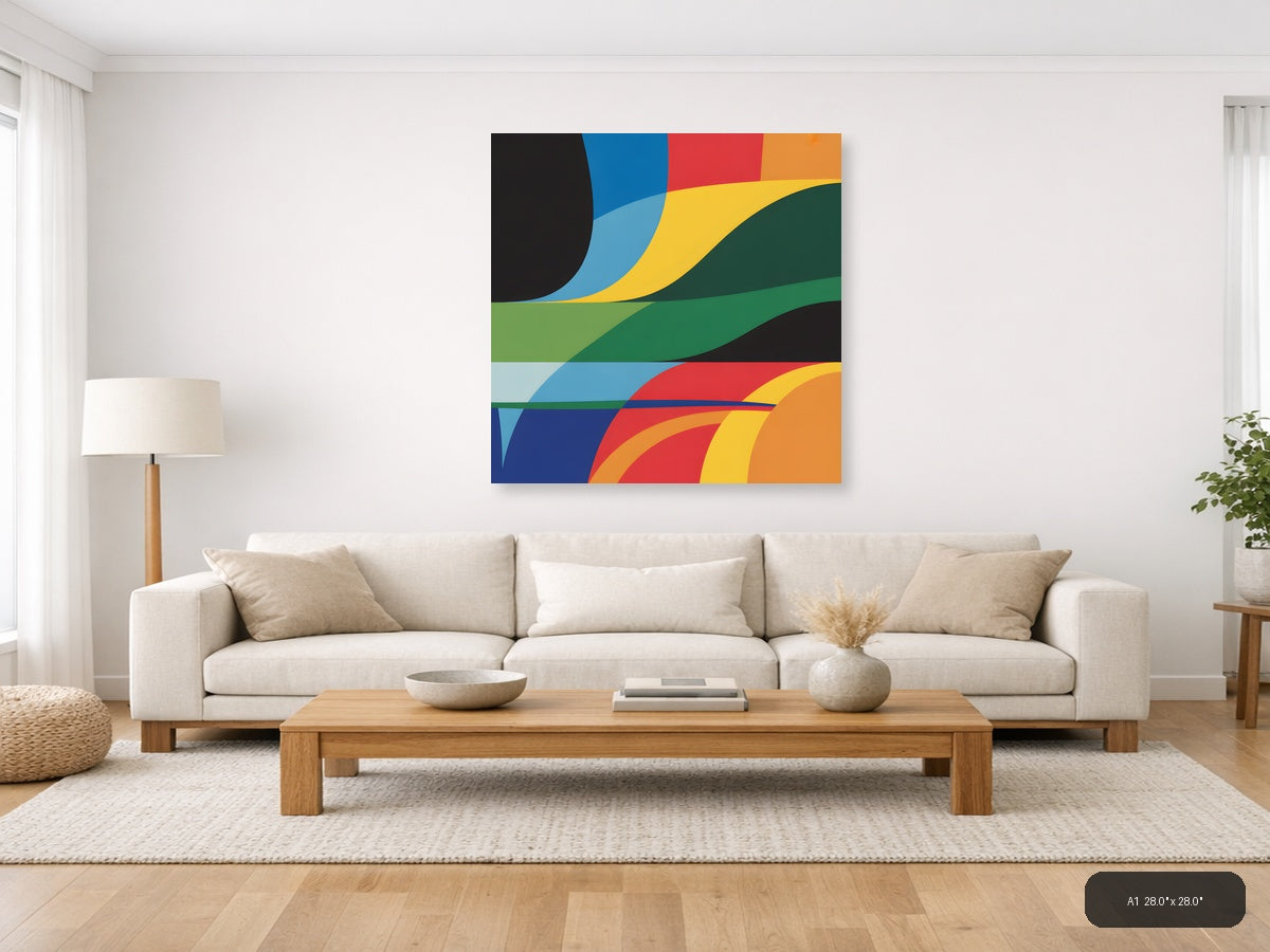 Colorful Abstract Waves Photography Wall Art — A1 / Living Room