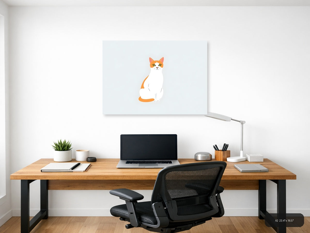 Cat Life Canvas Print | Minimalist Wall Art | A4 A3 A2 A1 — A2 (Office)