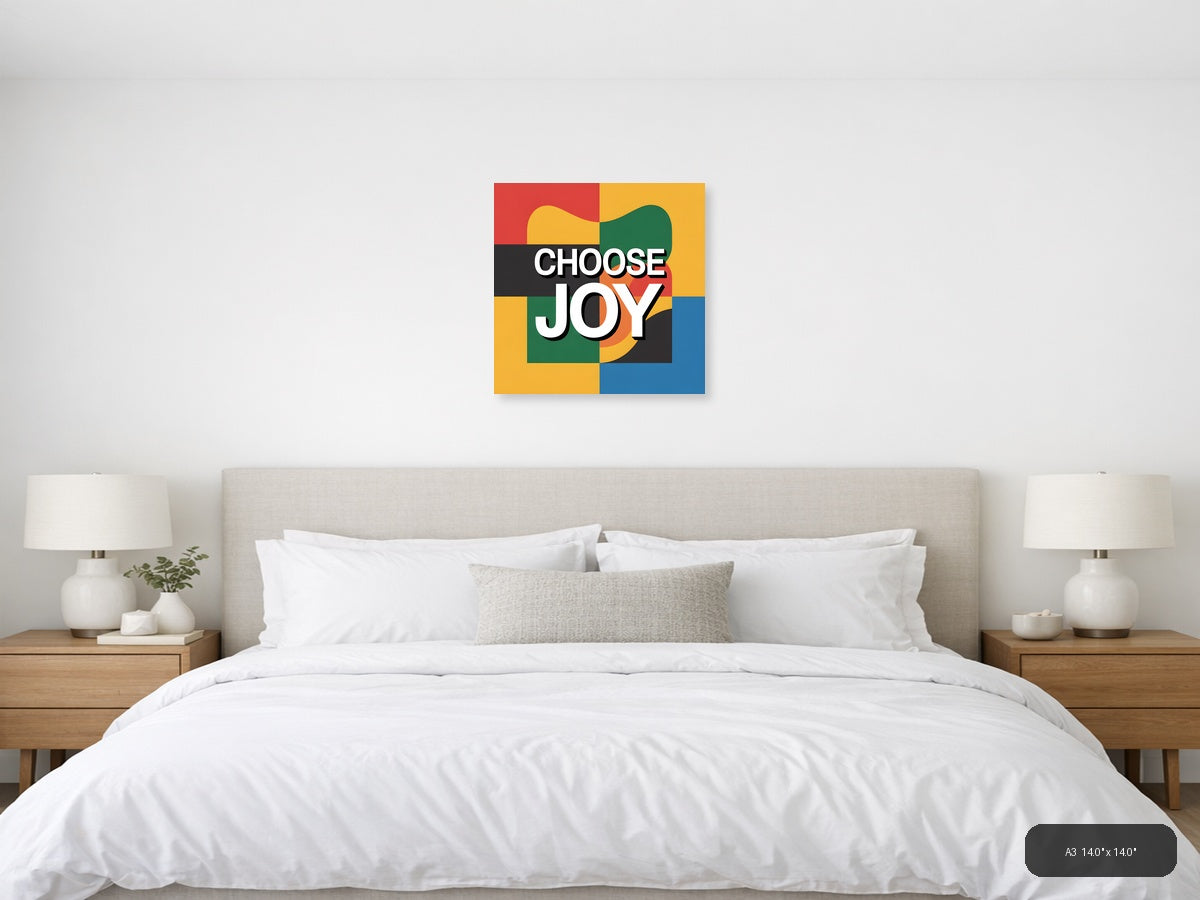 Choose Joy Colorful Geometric Photography Wall Art — A3 / Bedroom