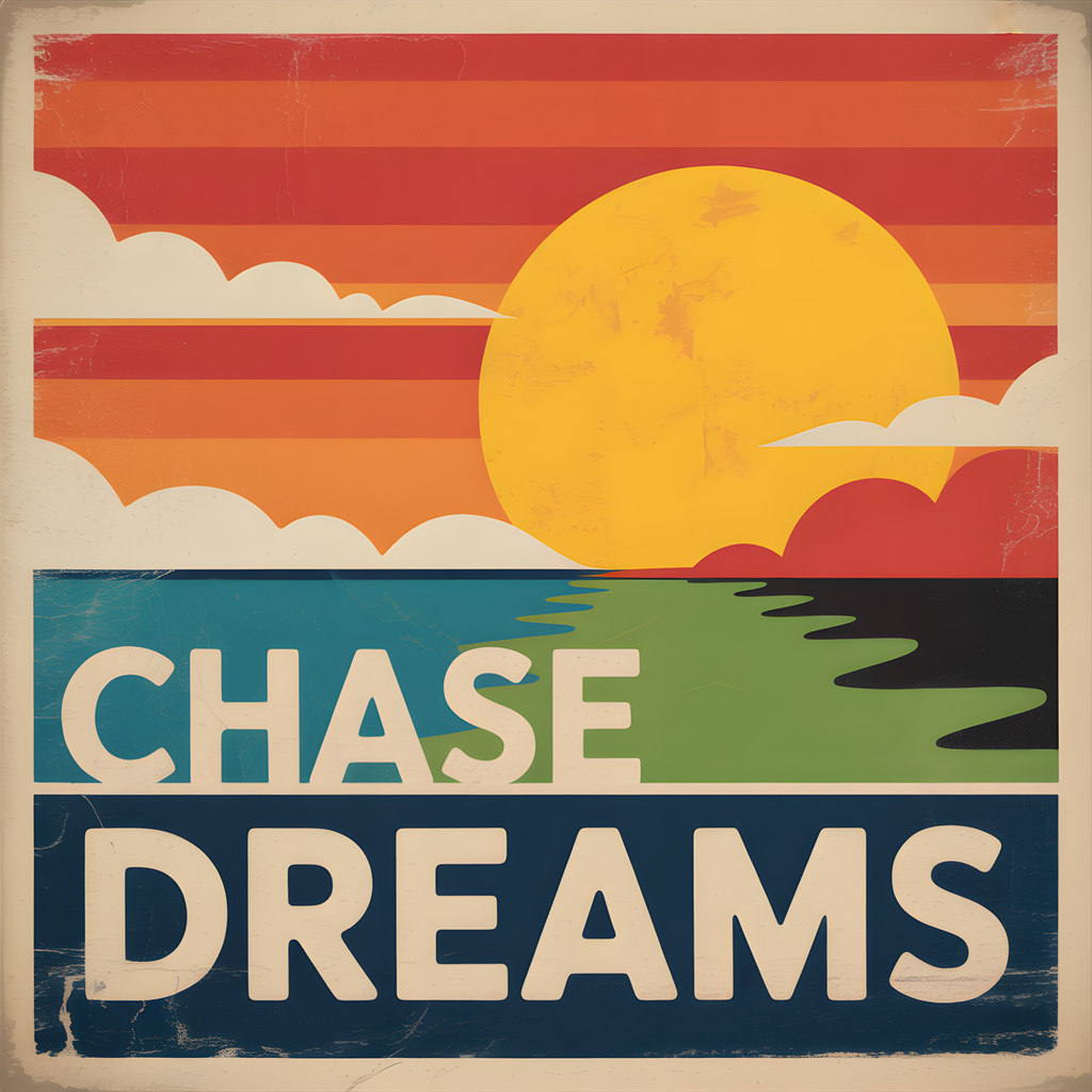 Chase Dreams Vintage Sunset Landscape Wall Art