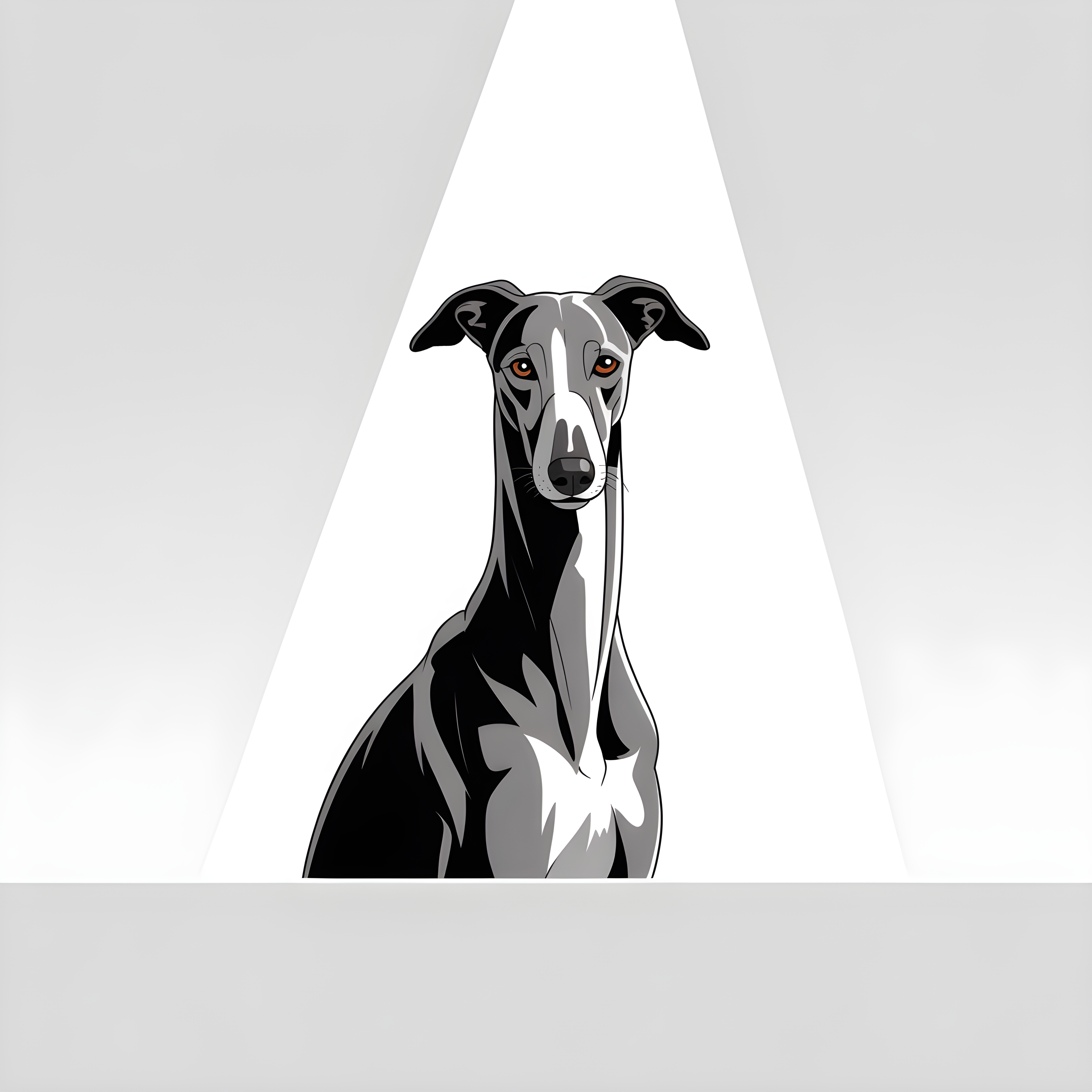 Minimalist Greyhound Portrait Black & White Wall Art
