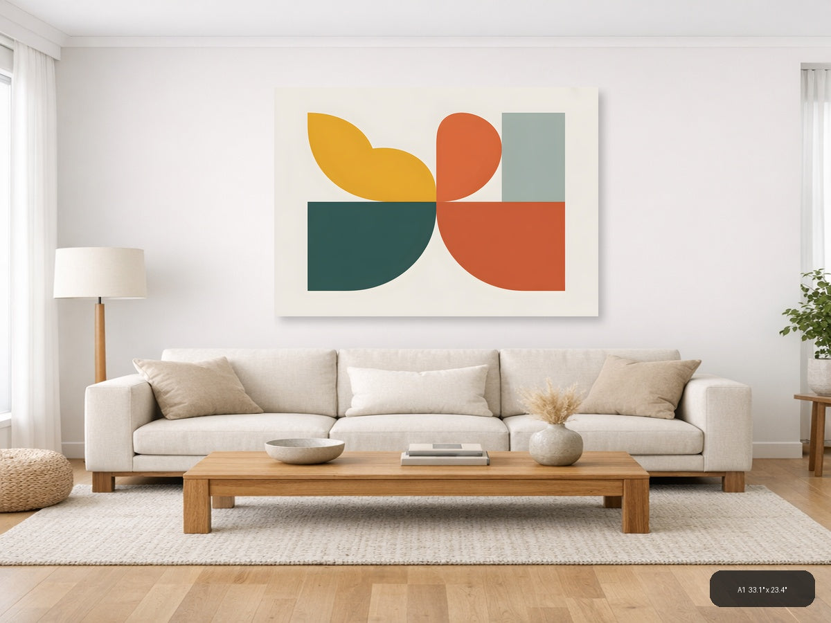 Minimalist Geometric Shapes Abstract Modern Wall Art — A1 / Living Room