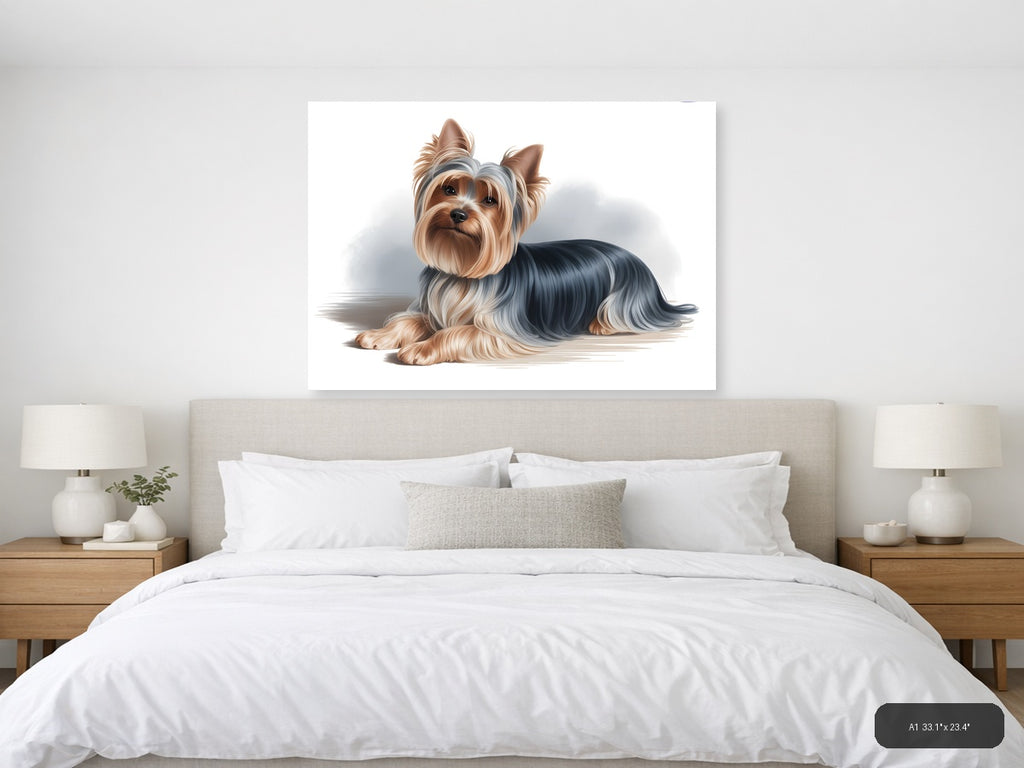 Shih Tzu Puppy Portrait Minimalist Wall Art — A1 / Bedroom