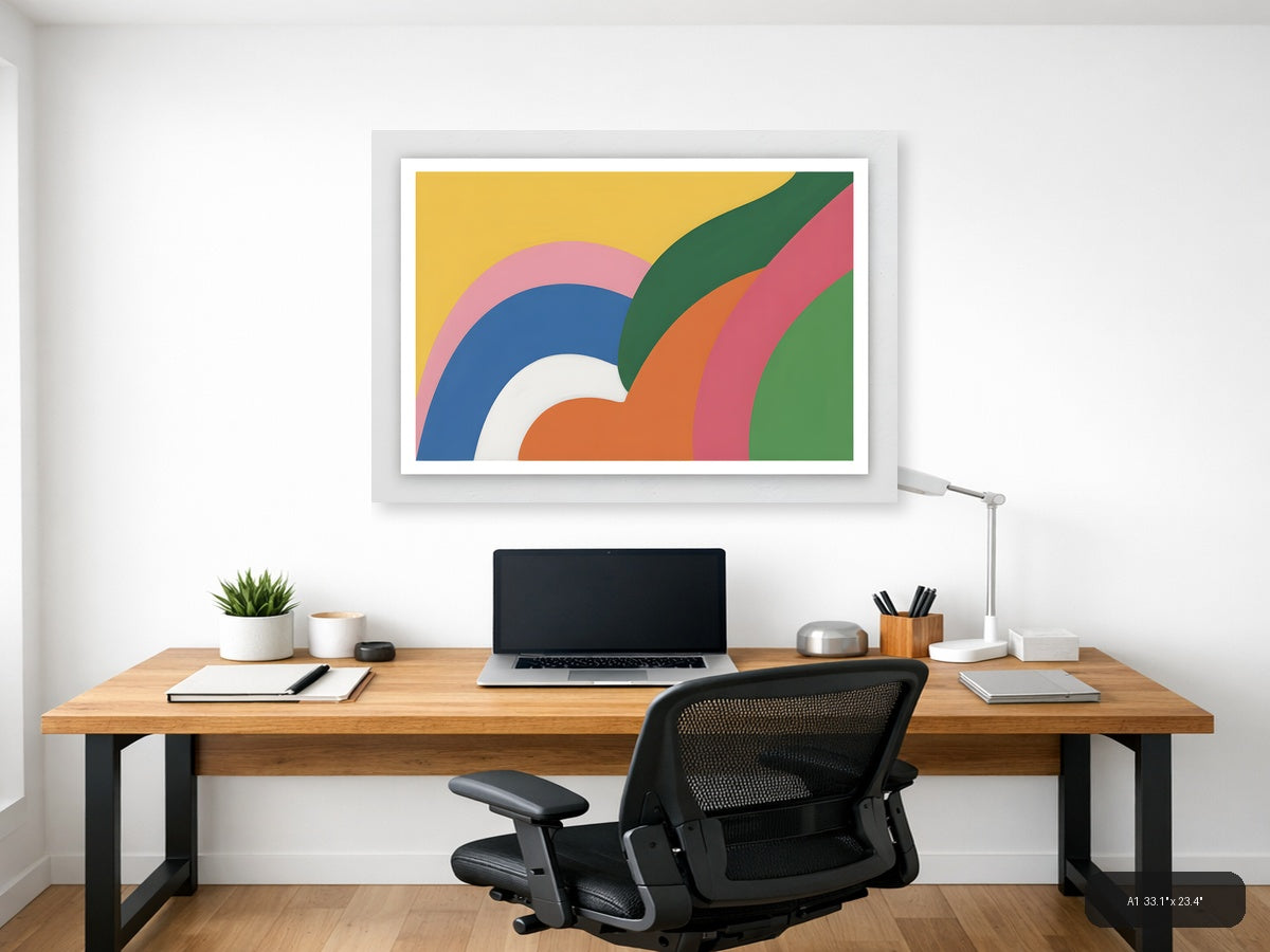 Colorful Abstract Rainbow Layers Modern Wall Art — A1 / Office