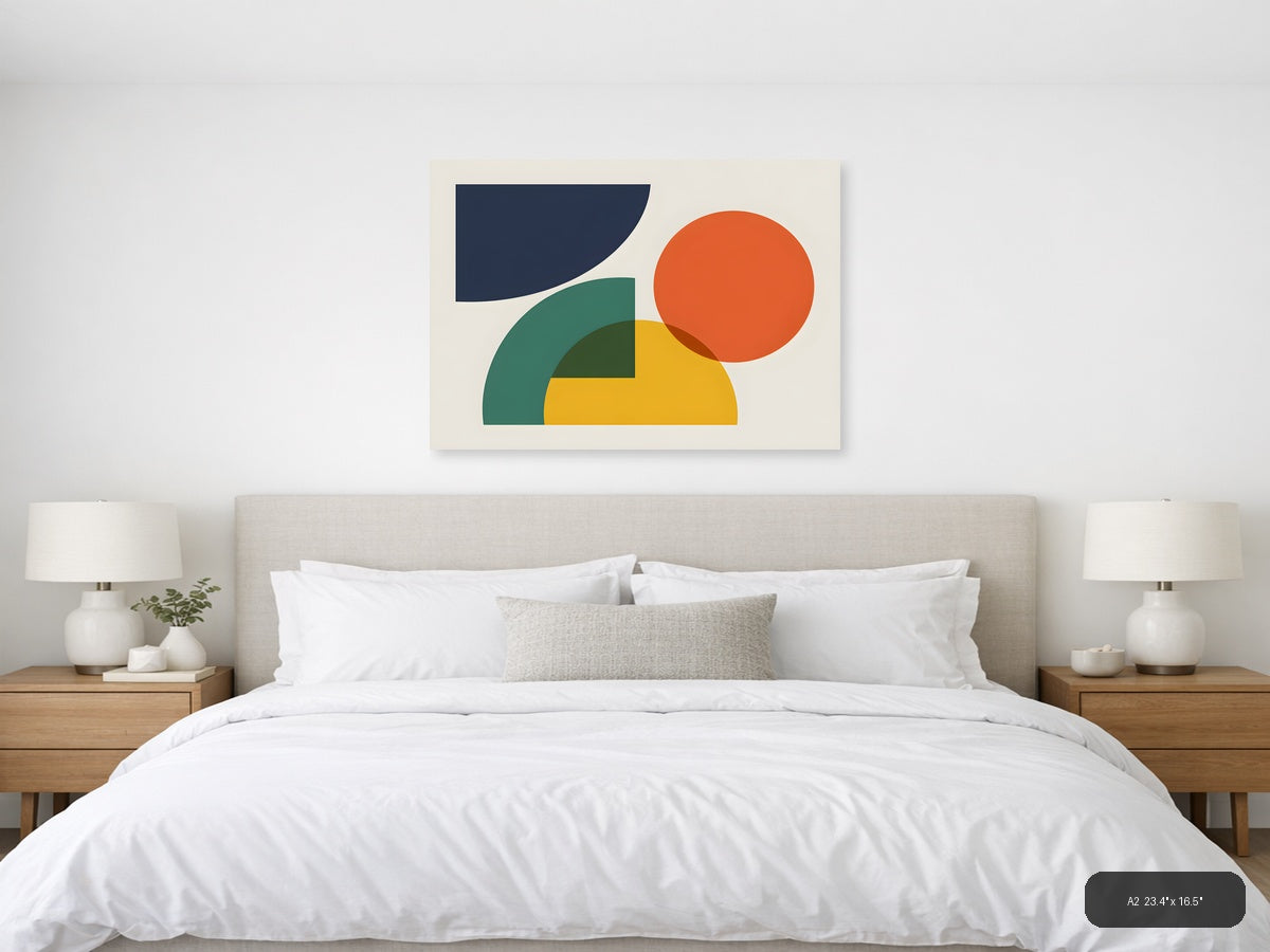 Minimalist Geometric Shapes Abstract Wall Art — A2 / Bedroom