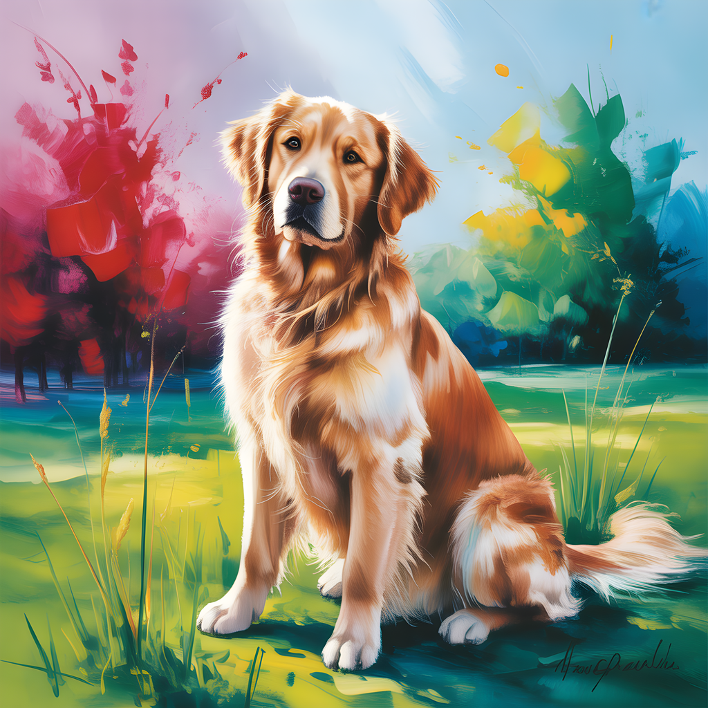 Golden Retriever Abstract Watercolor Dog Wall Art