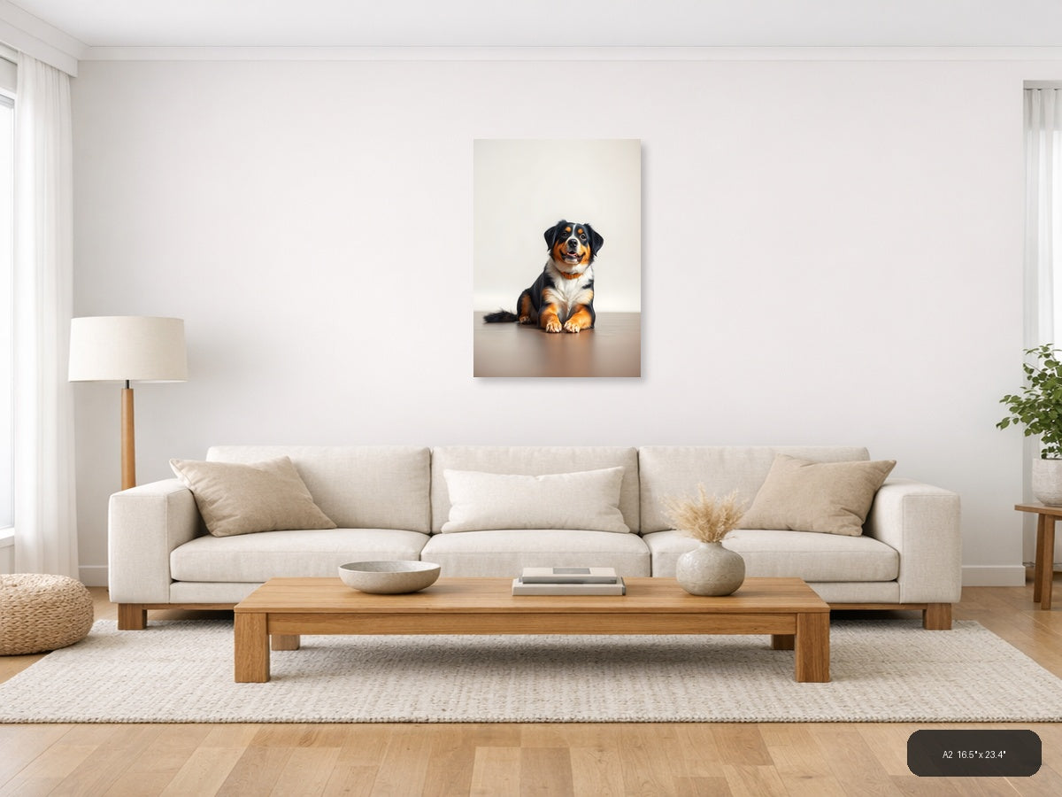 Bernese Mountain Dog Portrait Minimalist Wall Art — A2 / Living Room