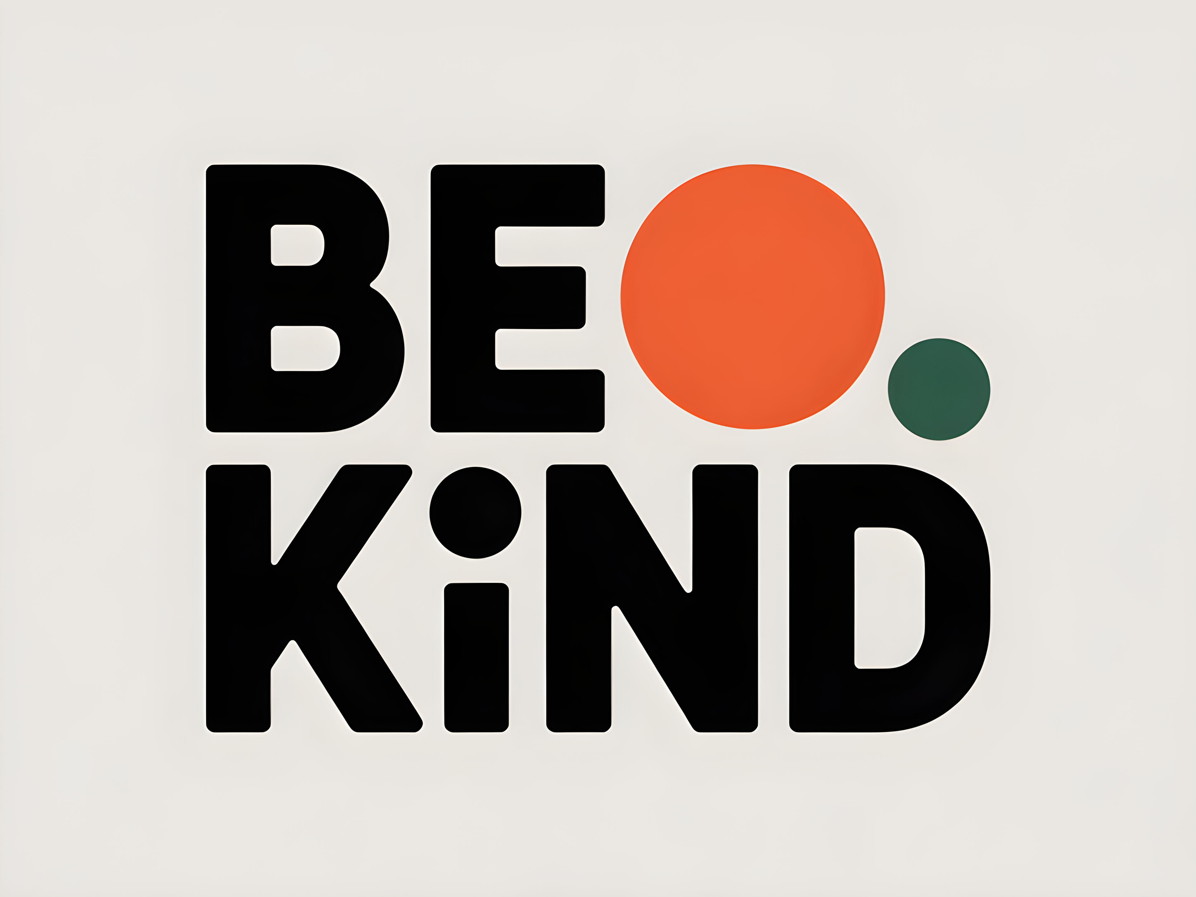 Be Kind Minimalist Typography with Geometric Circles Wall Art
