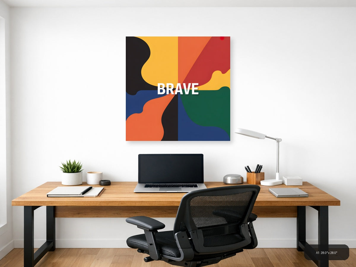 Brave Colorful Abstract Shapes Photography Wall Art — A1 / Office