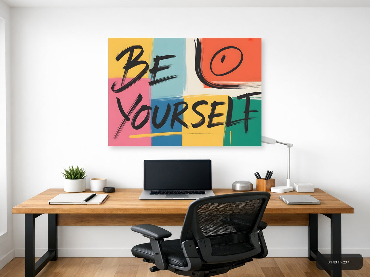 Be Yourself Abstract Colorblock Pop Art Wall Art — A1 / Office