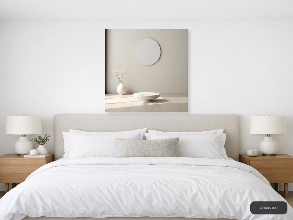 Minimalist Circle Mirror Reflection Wall Art — A1 / Bedroom